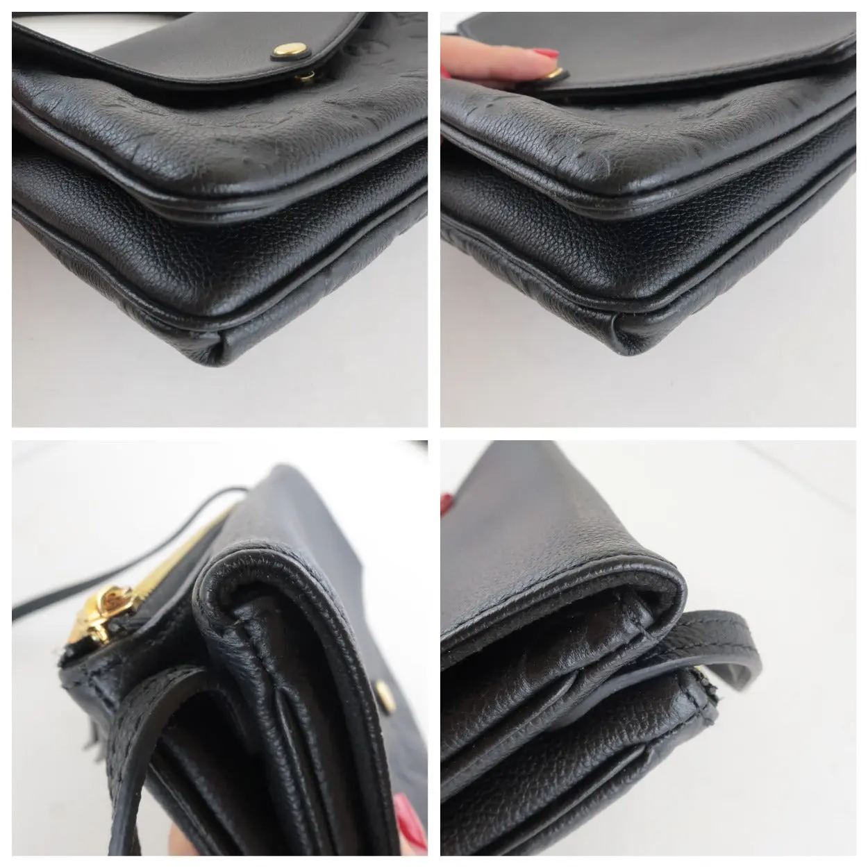 Louis Vuitton Monogram Empreinte Leather Black Noir Twice/Twinset Crossbody Bag - Image 13