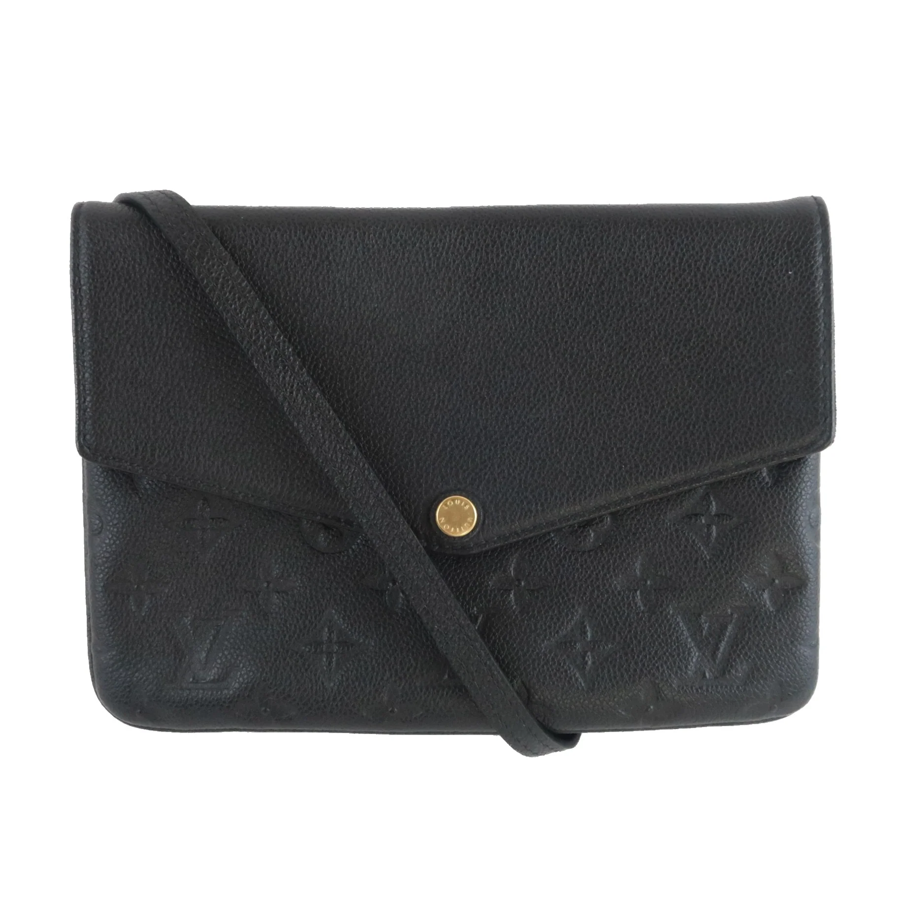 Louis Vuitton Monogram Empreinte Leather Black Noir Twice/Twinset Crossbody Bag - Image 2