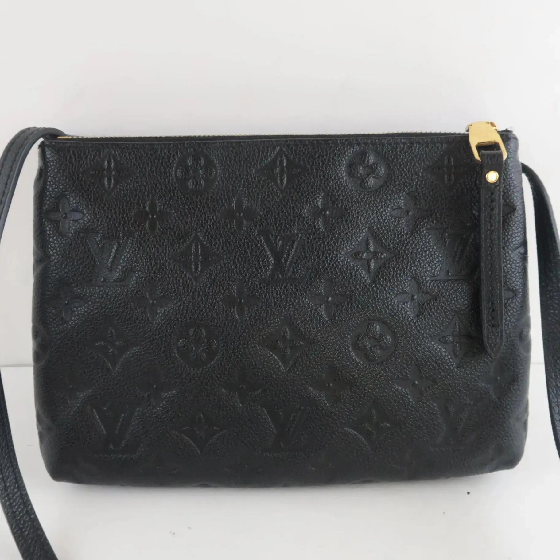Louis Vuitton Monogram Empreinte Leather Black Noir Twice/Twinset Crossbody Bag - Image 6