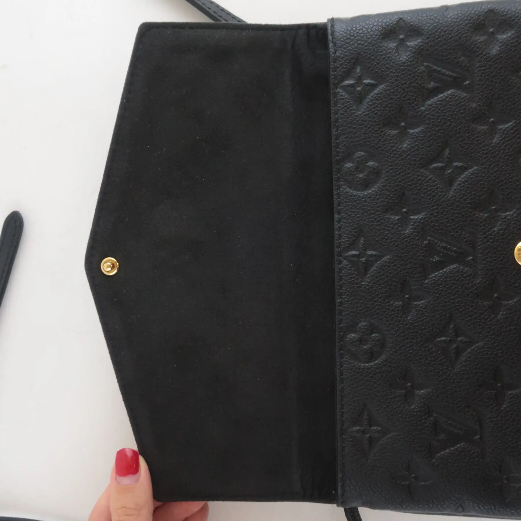 Louis Vuitton Monogram Empreinte Leather Black Noir Twice/Twinset Crossbody Bag - Image 7