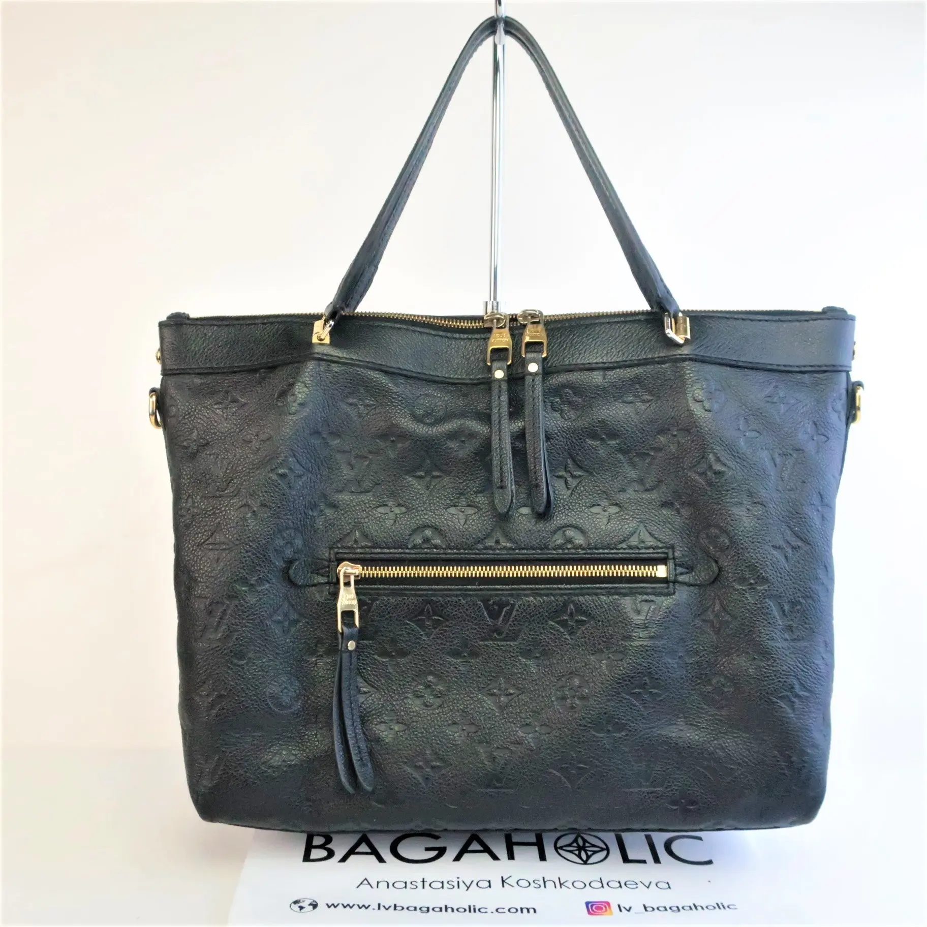 Louis Vuitton Monogram Empreinte Leather Noir Bastille MM Bag - Image 2