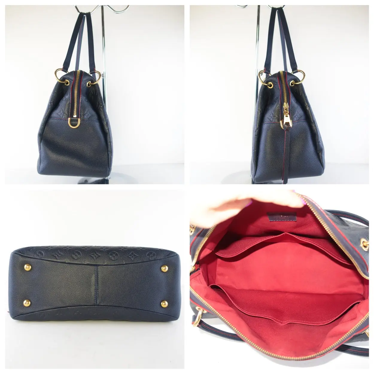 Louis Vuitton Monogram Empreinte Marine Rouge Ponthieu PM Crossbody Bag - Image 12