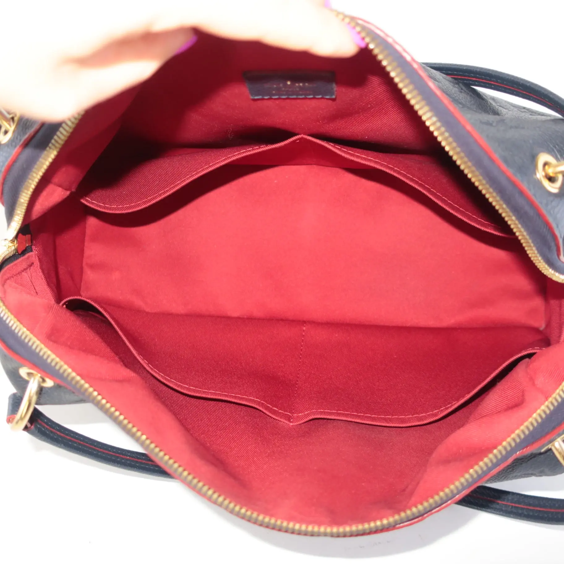 Louis Vuitton Monogram Empreinte Marine Rouge Ponthieu PM Crossbody Bag - Image 5