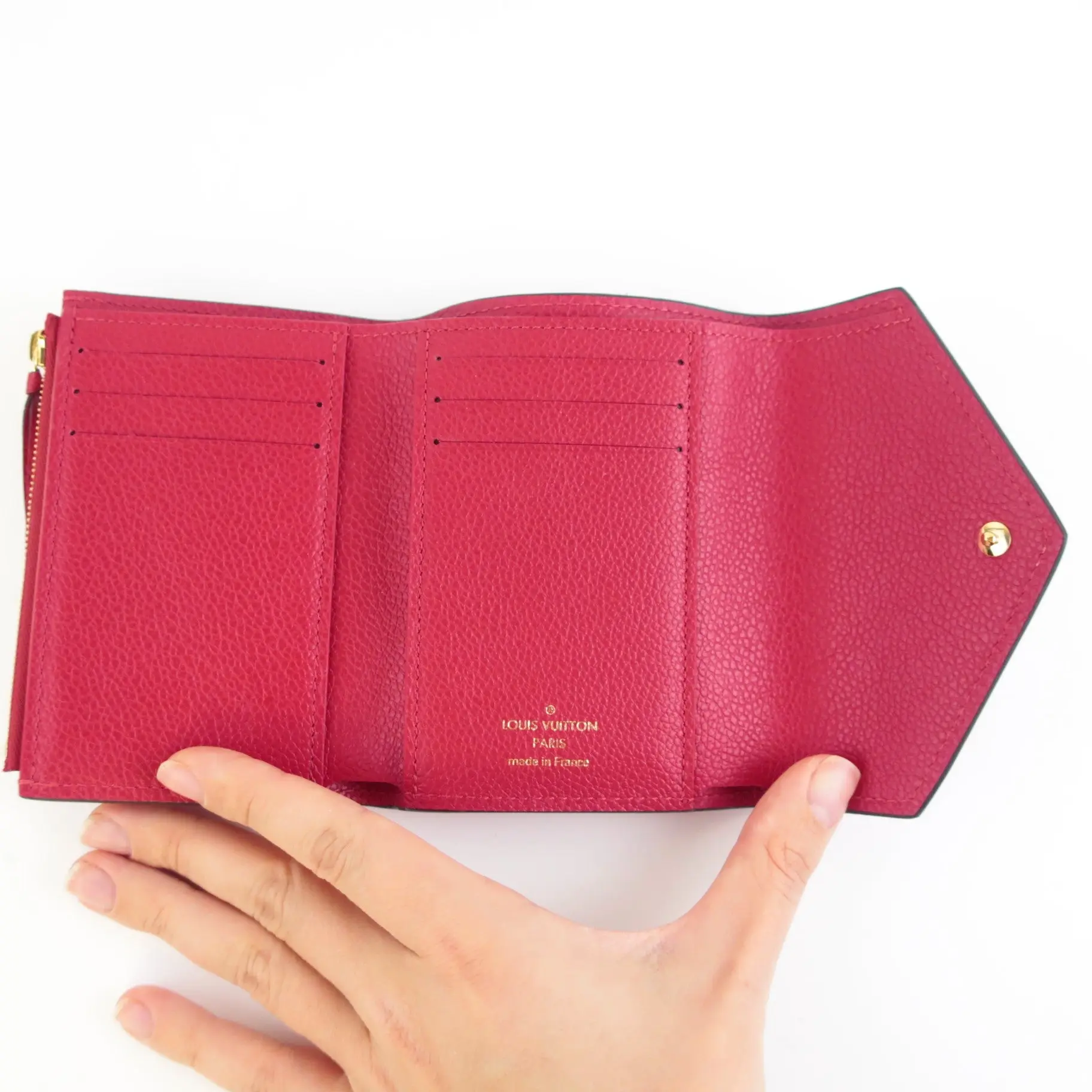 Louis Vuitton Monogram Empreinte Scarlet Victorine Wallet - Image 9
