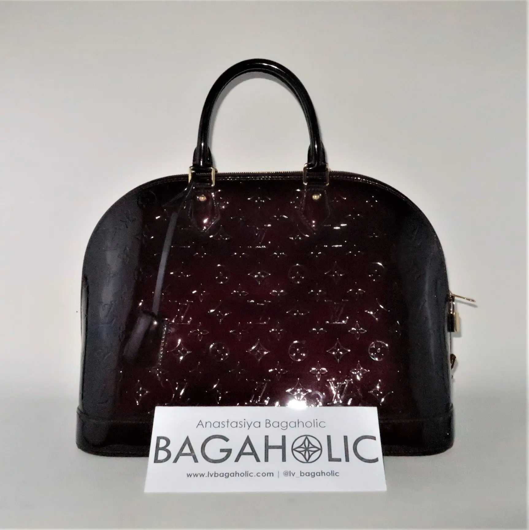 Louis Vuitton Monogram Vernis Alma MM Amarante Bag - Image 4