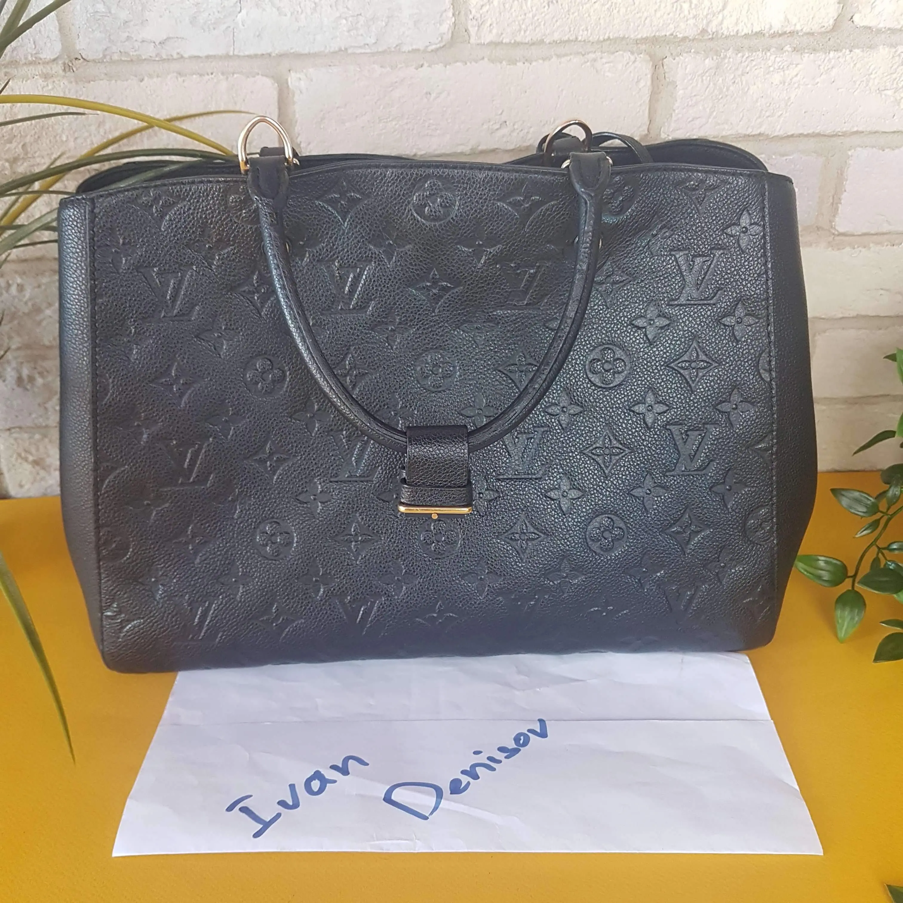 Louis Vuitton Montaigne GM Noir Empreinte Leather Bag - Image 2