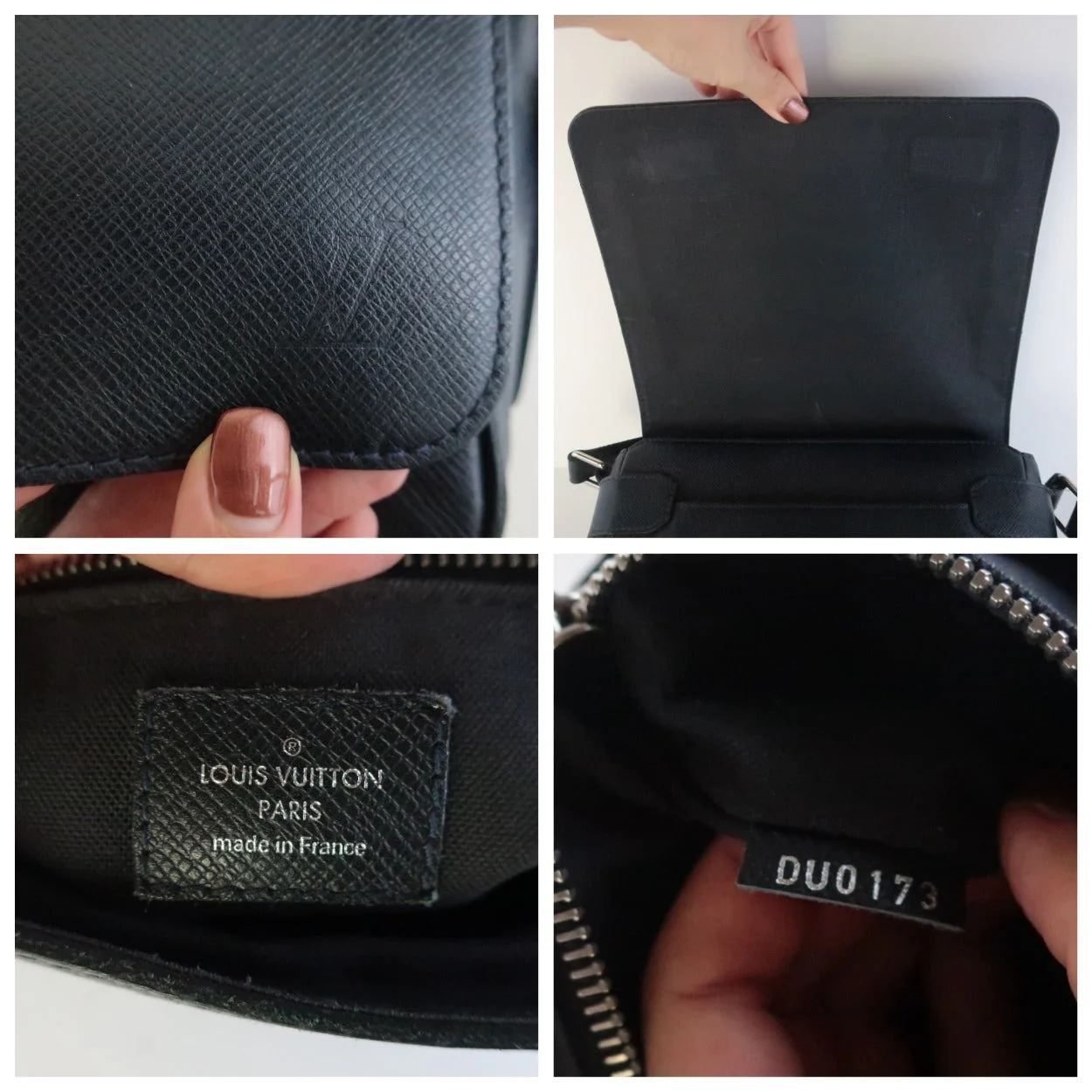 Louis Vuitton Navy Blue Taiga Roman PM Messenger Crossbody Bag (566) - Image 10