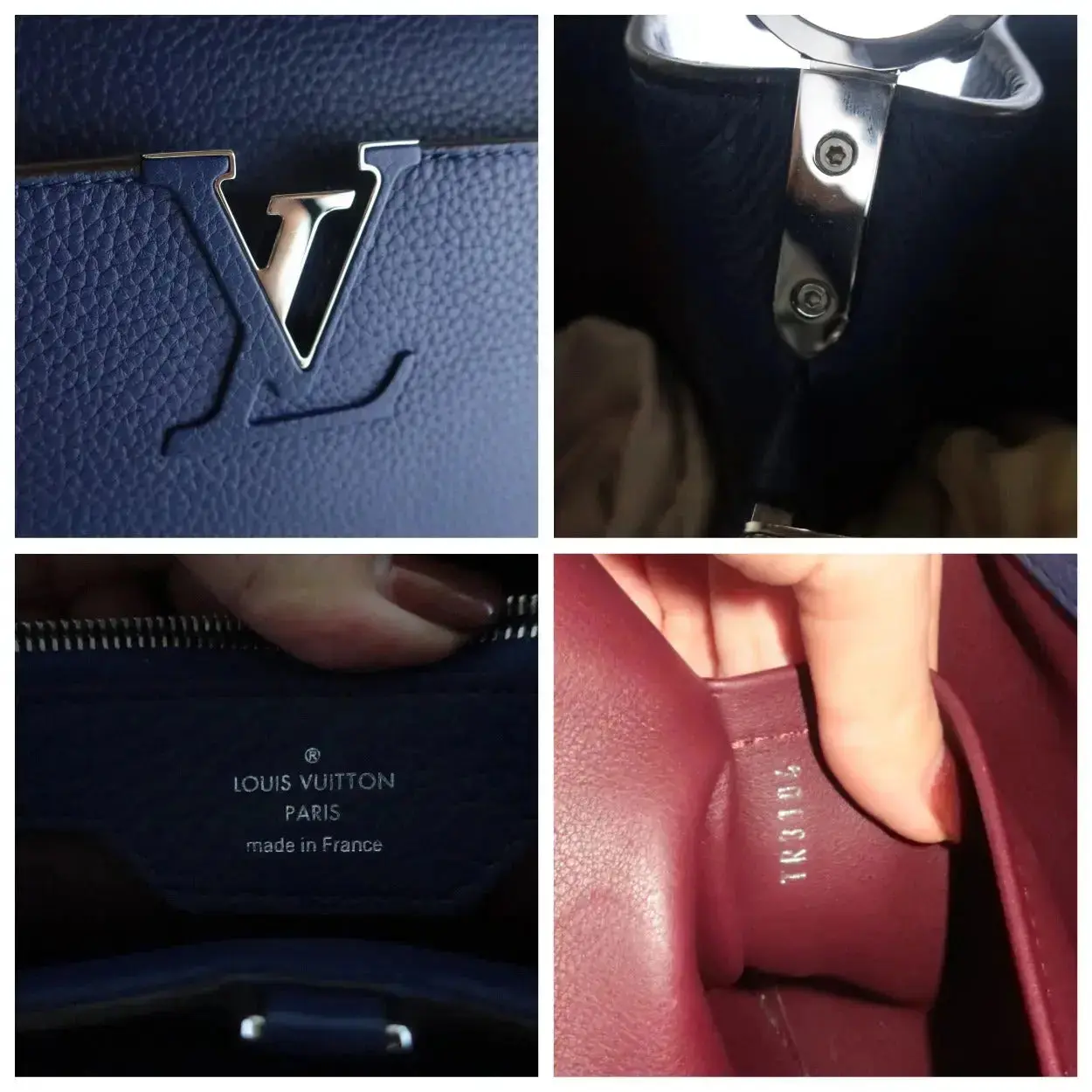 Louis Vuitton Navy Taurillion Leather Capucines MM Bag - Image 7
