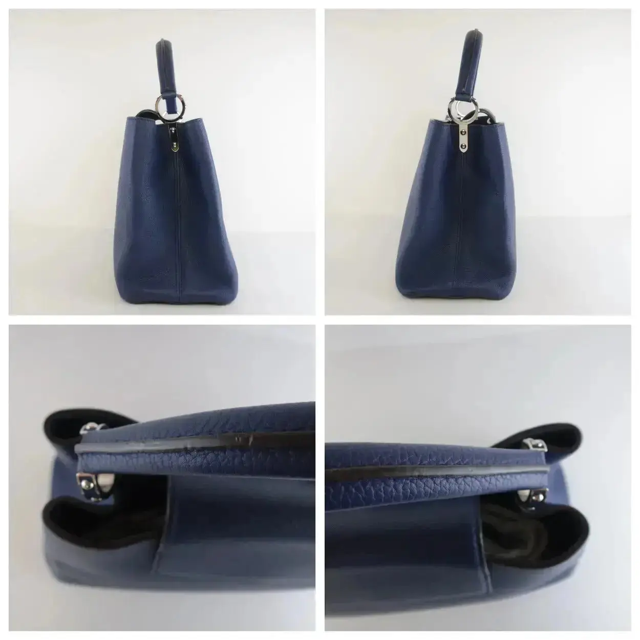 Louis Vuitton Navy Taurillion Leather Capucines MM Bag - Image 8