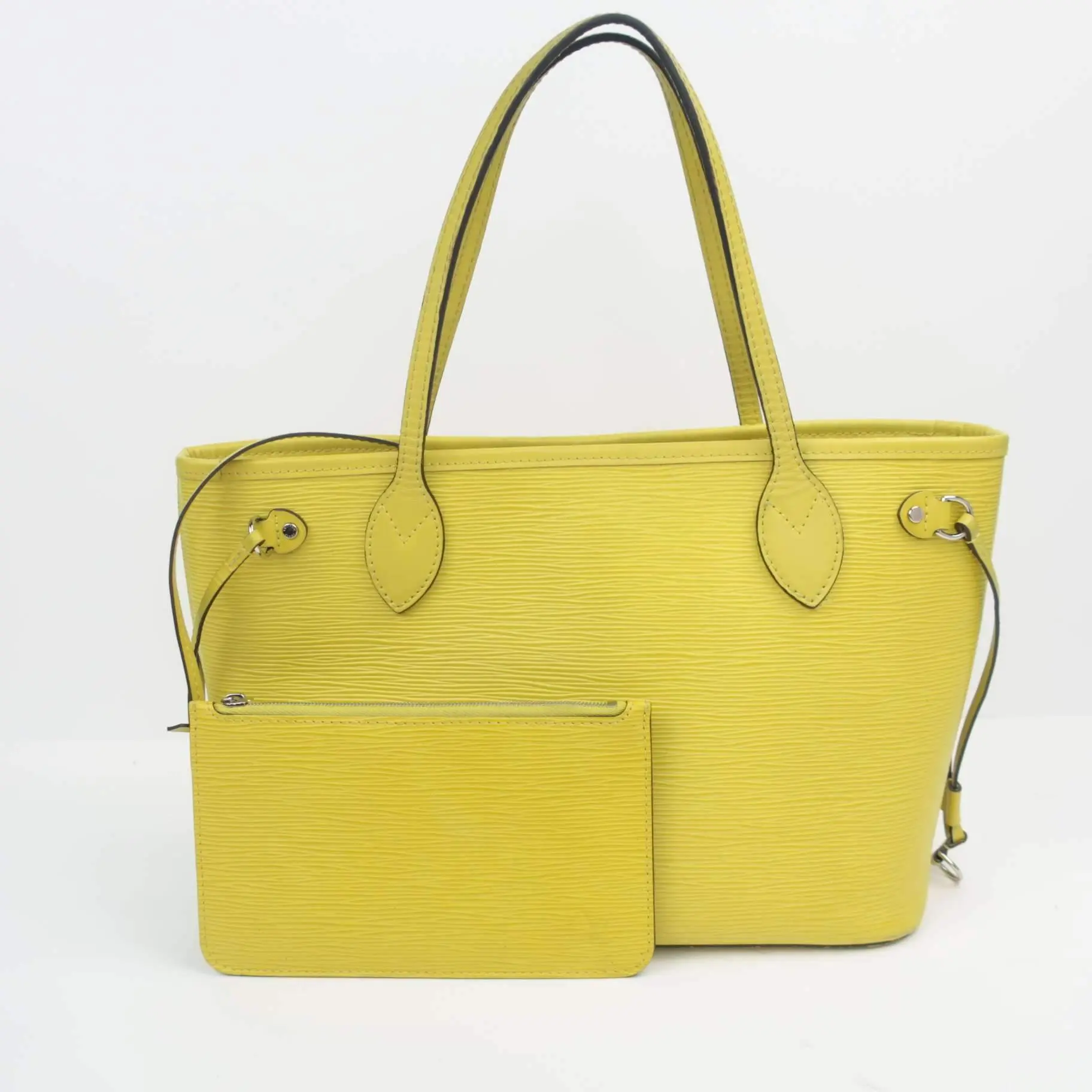 Louis Vuitton Neverfull PM Yellow Epi with Pouch - Image 3