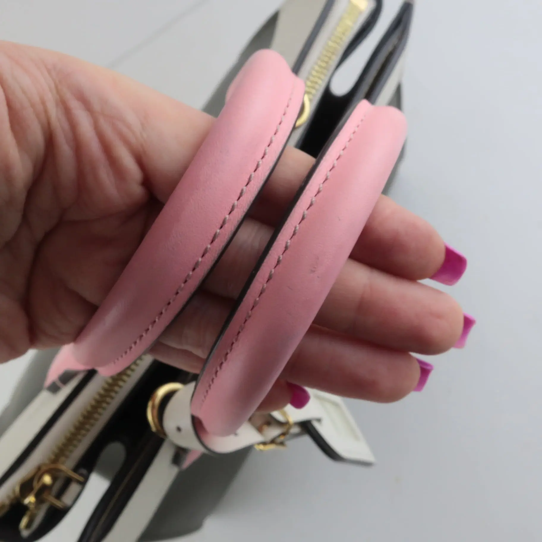 Louis Vuitton Olive/Pink Leather City Steamer PM Bag - Image 15