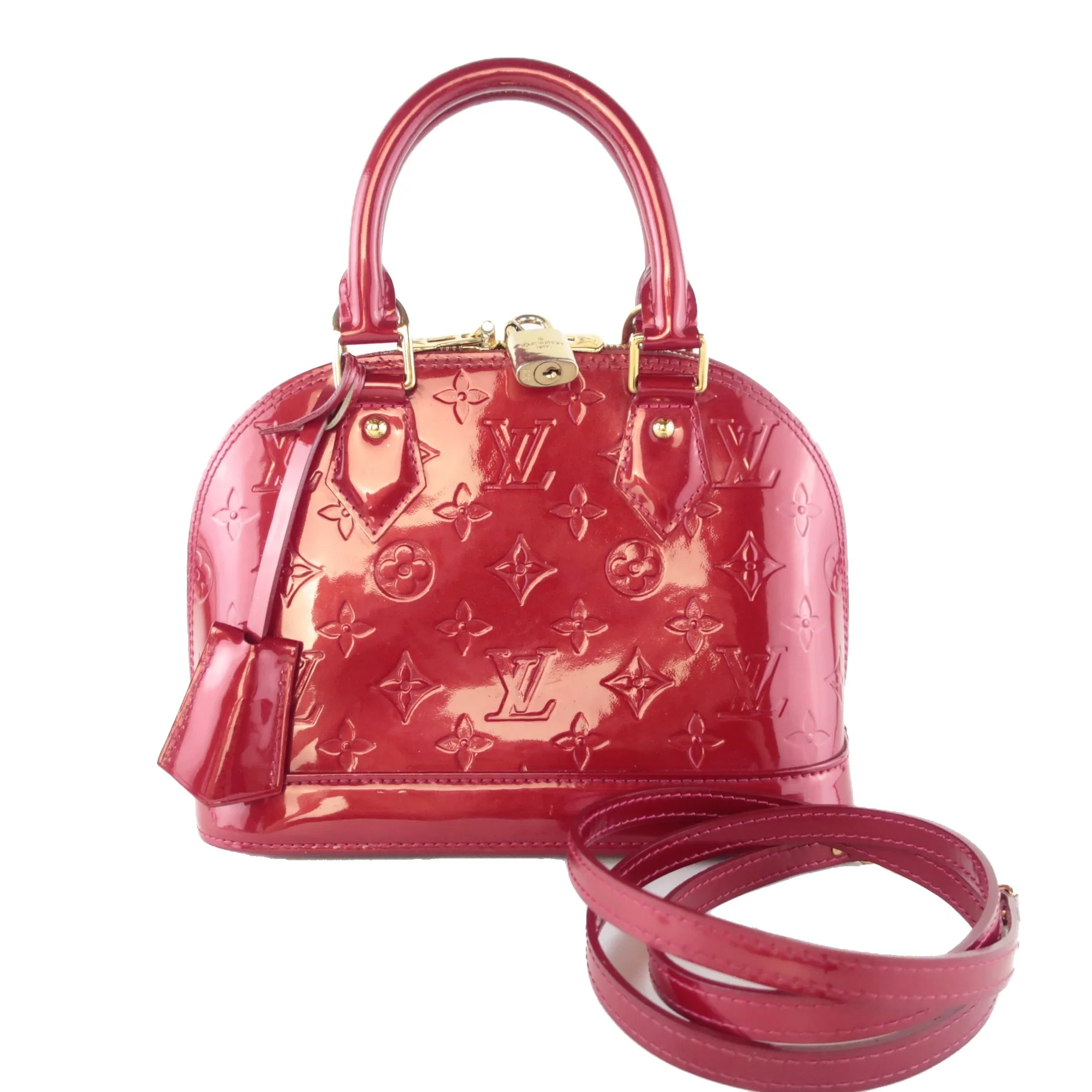 Louis Vuitton Red Monogram Vernis Alma BB Bag - Image 2