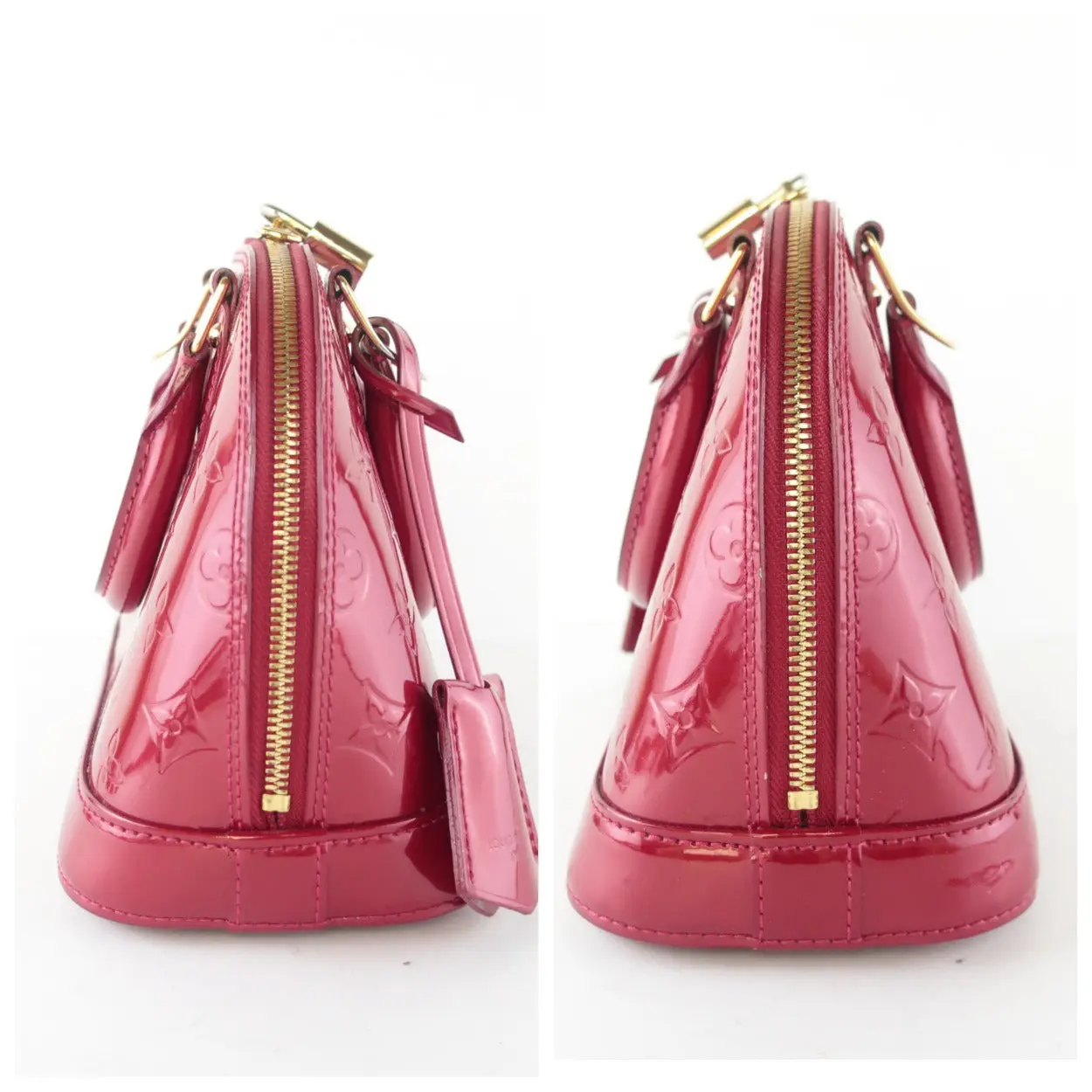 Louis Vuitton Red Monogram Vernis Alma BB Bag - Image 3
