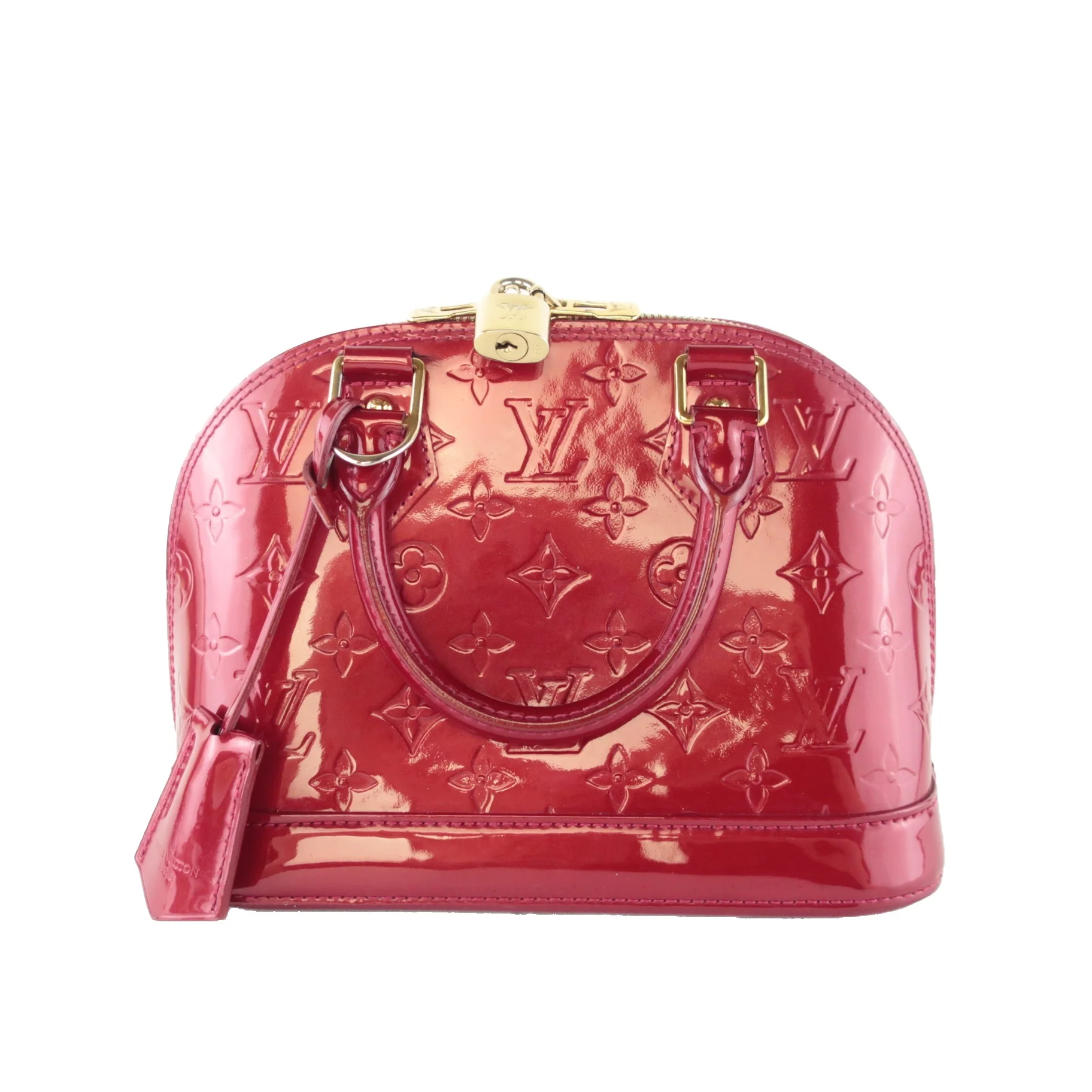 Louis Vuitton Red Monogram Vernis Alma BB Bag - Image 5