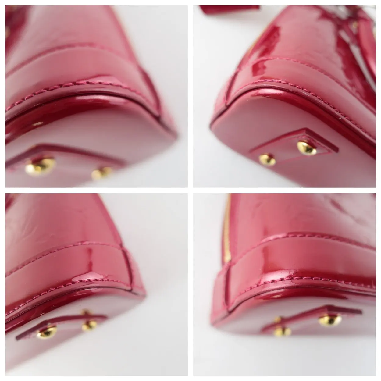 Louis Vuitton Red Monogram Vernis Alma BB Bag - Image 8