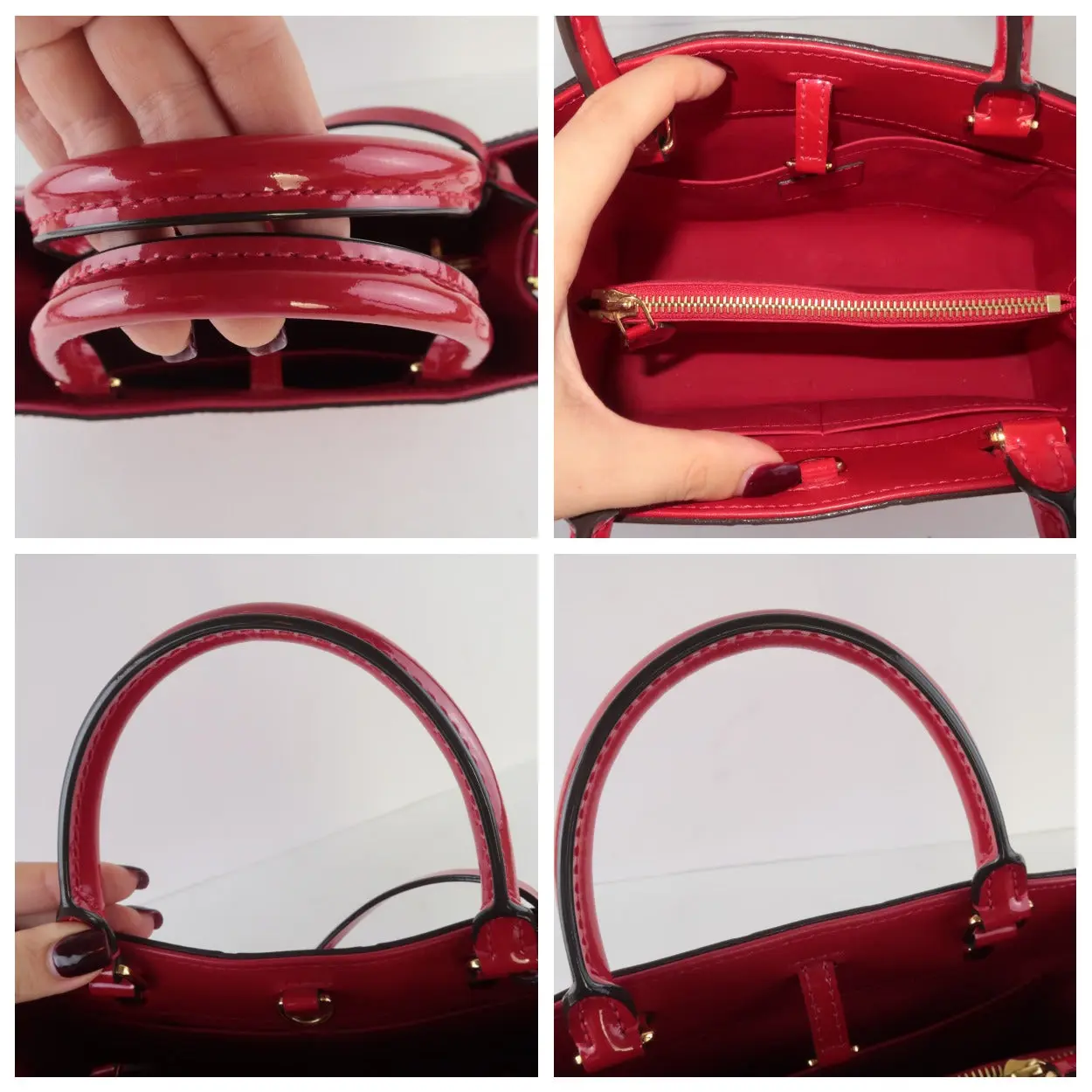 Louis Vuitton Pomme D'Amour Red Monogram Vernis Montaigne BB bag (725) - Image 11