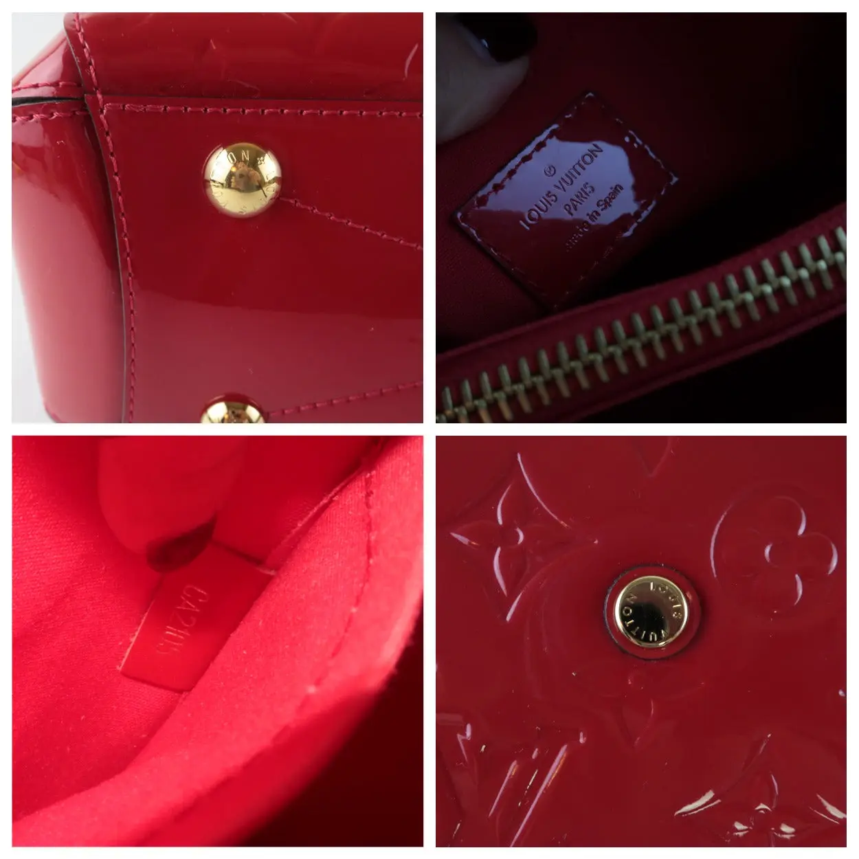 Louis Vuitton Pomme D'Amour Red Monogram Vernis Montaigne BB bag (725) - Image 15
