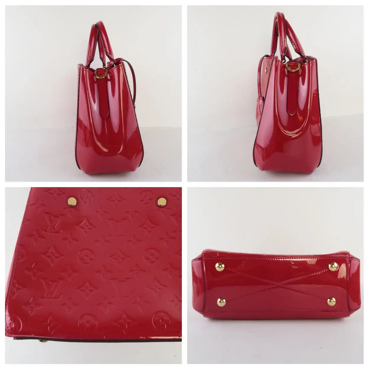 Louis Vuitton Pomme D'Amour Red Monogram Vernis Montaigne BB bag (725) - Image 7