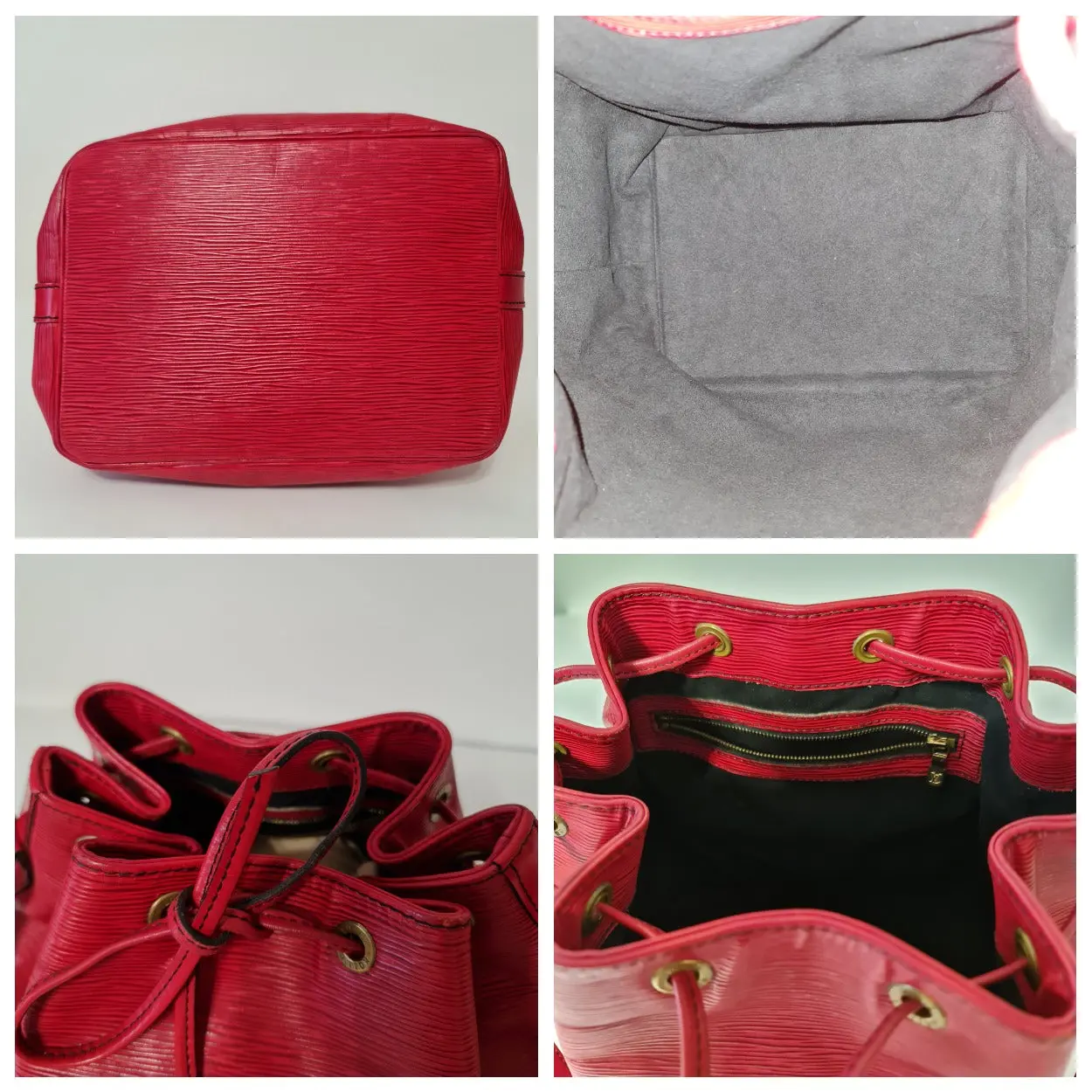 Louis Vuitton Red Epi Leather Petit Noe Bag - Image 12