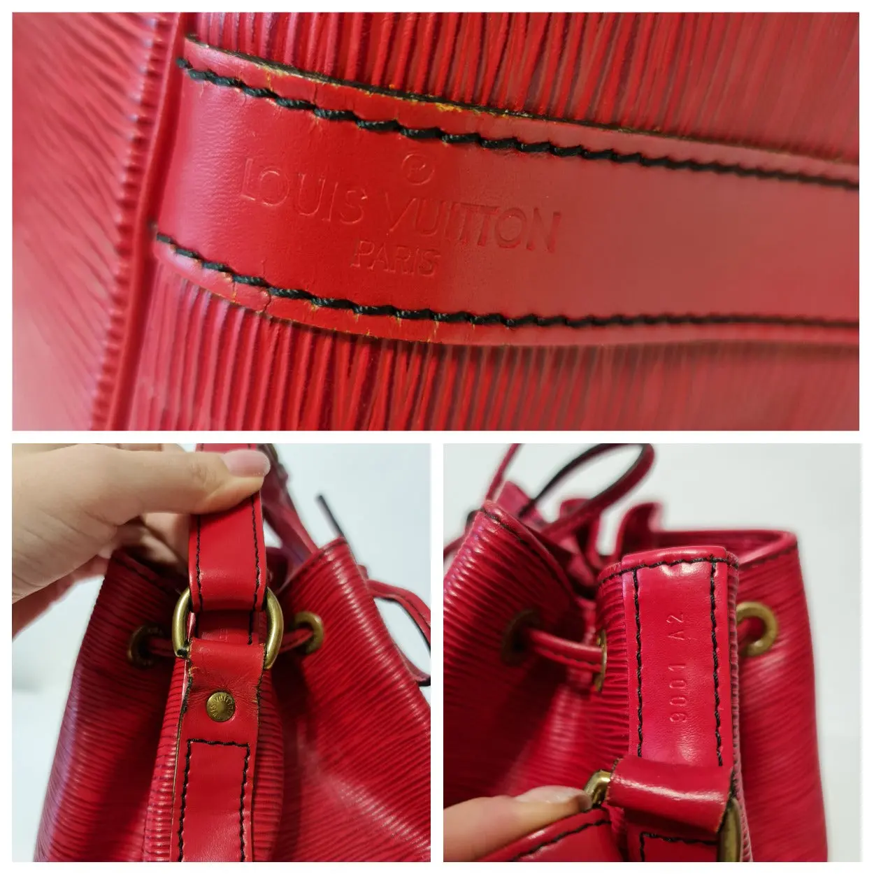 Louis Vuitton Red Epi Leather Petit Noe Bag - Image 17