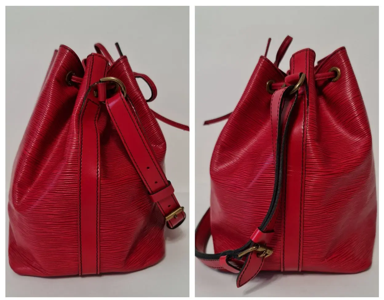 Louis Vuitton Red Epi Leather Petit Noe Bag - Image 6