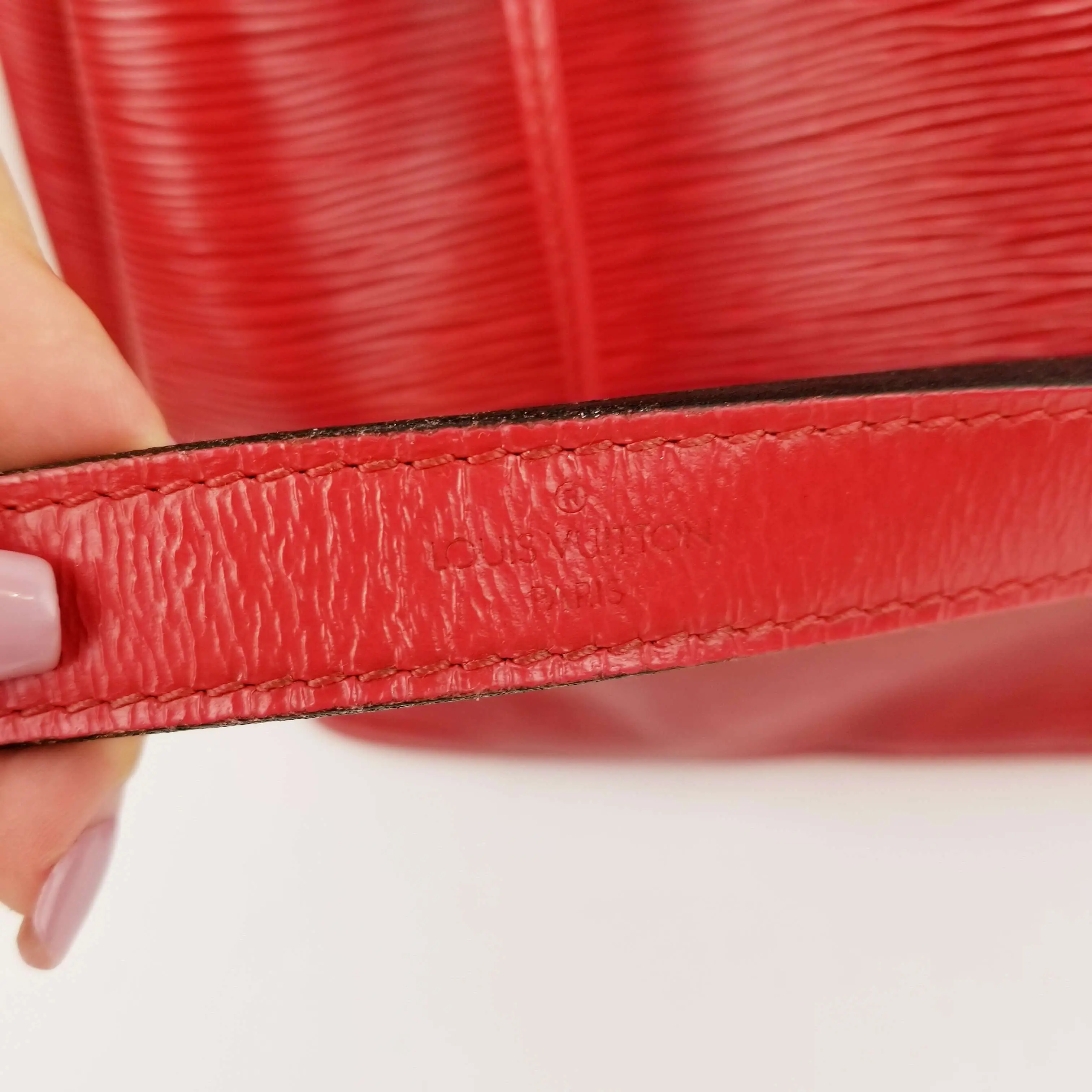 Louis Vuitton Red Epi Leather Petit Noe Bag - Image 14