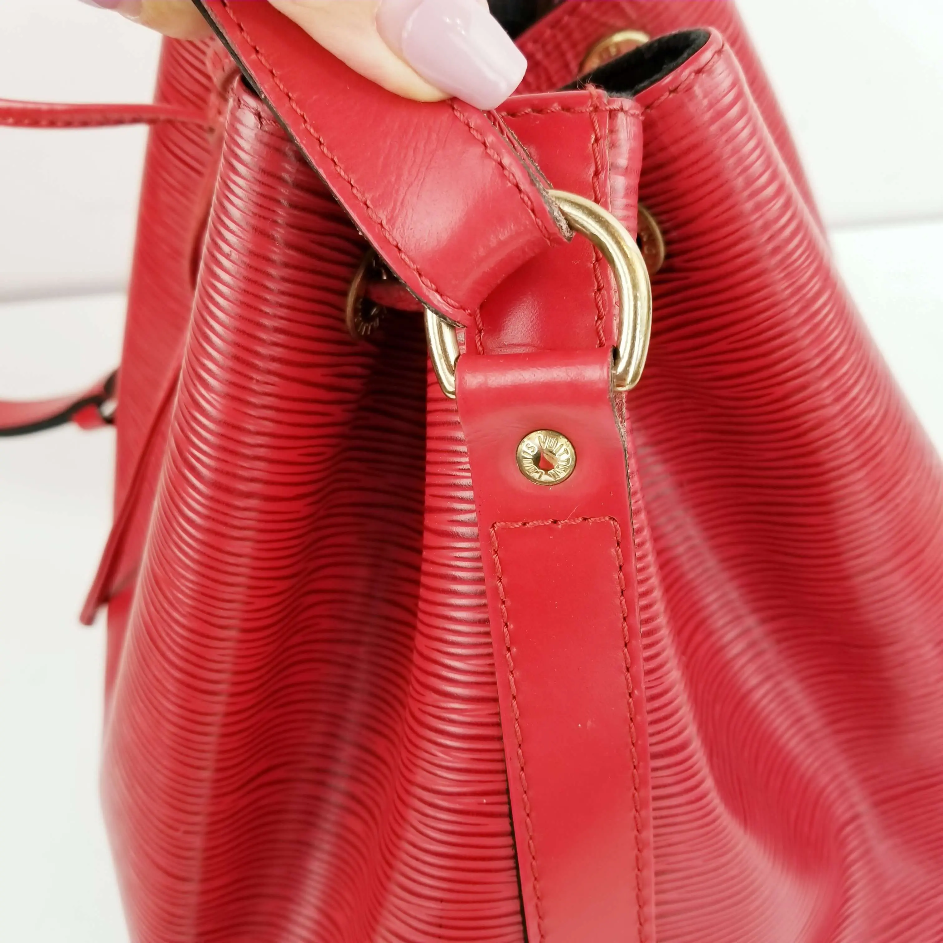 Louis Vuitton Red Epi Leather Petit Noe Bag - Image 17