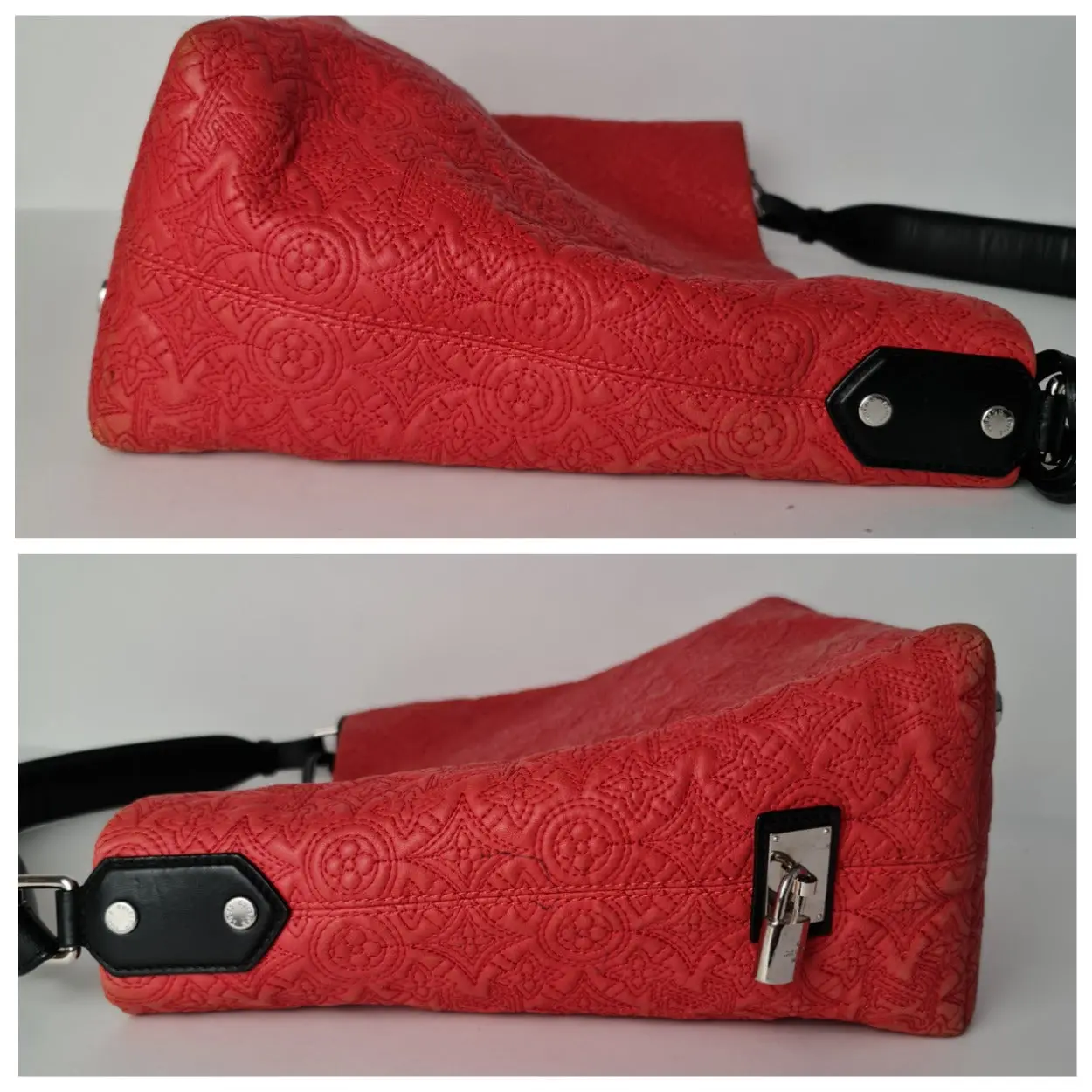 Louis Vuitton Red Monogram Antheia Leather Hobo PM Bag - Image 12