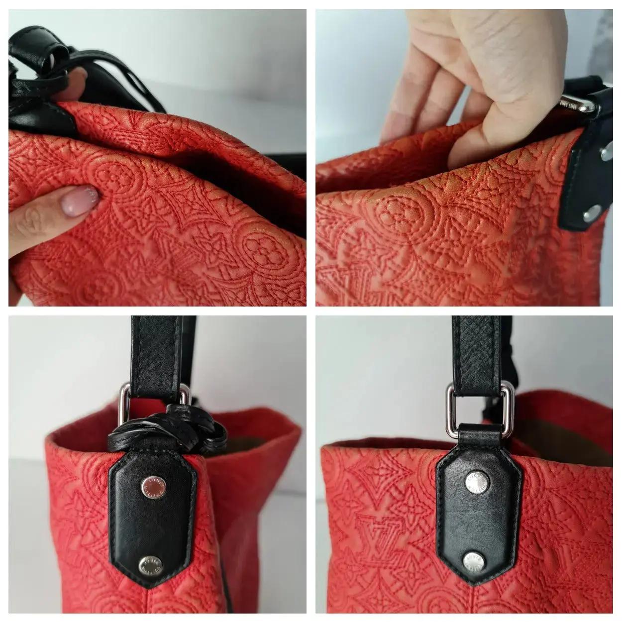Louis Vuitton Red Monogram Antheia Leather Hobo PM Bag - Image 14