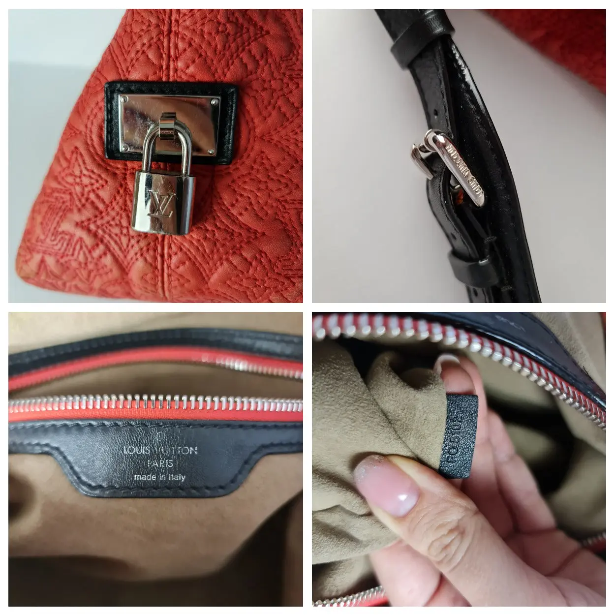 Louis Vuitton Red Monogram Antheia Leather Hobo PM Bag - Image 17