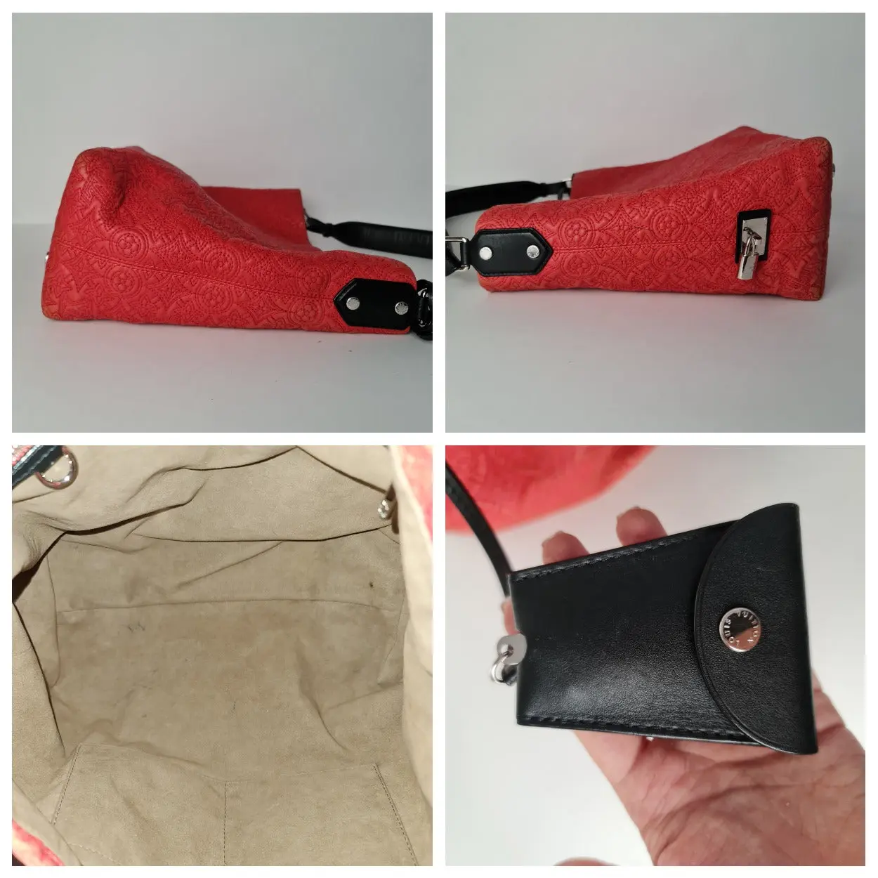 Louis Vuitton Red Monogram Antheia Leather Hobo PM Bag - Image 19