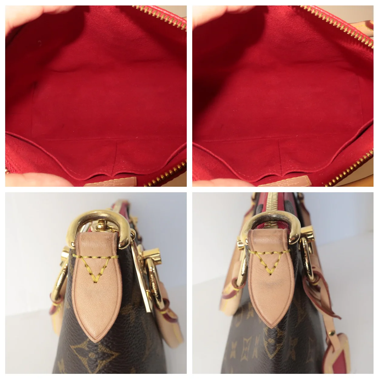 Louis Vuitton Red/Monogram Canvas V Tote BB Bag - Image 11