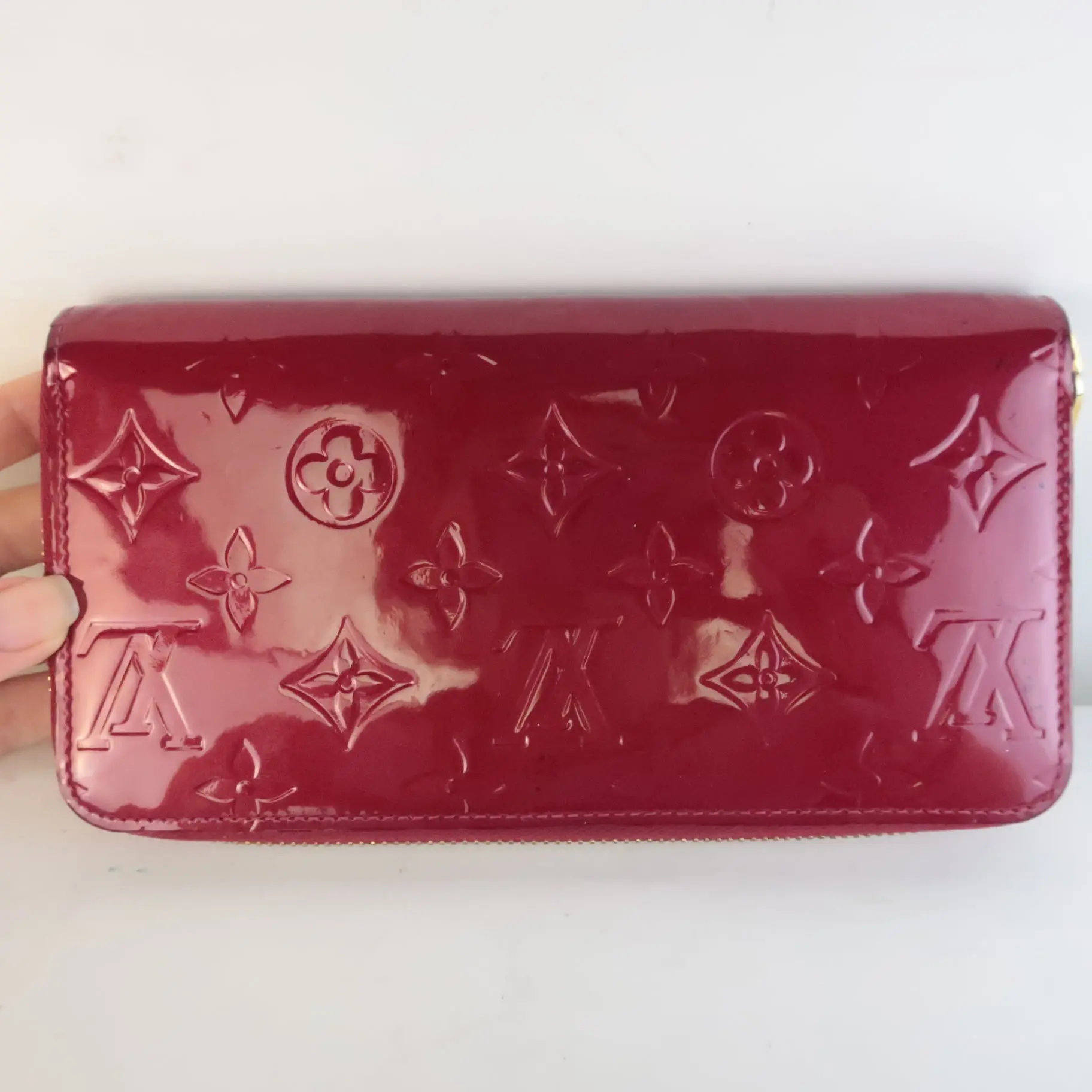 Louis Vuitton Red Monogram Vernis Zippy Wallet - Image 4