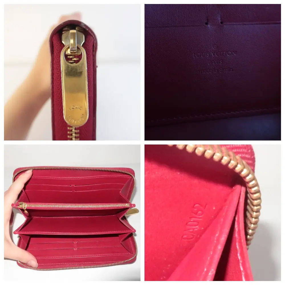 Louis Vuitton Red Monogram Vernis Zippy Wallet - Image 9