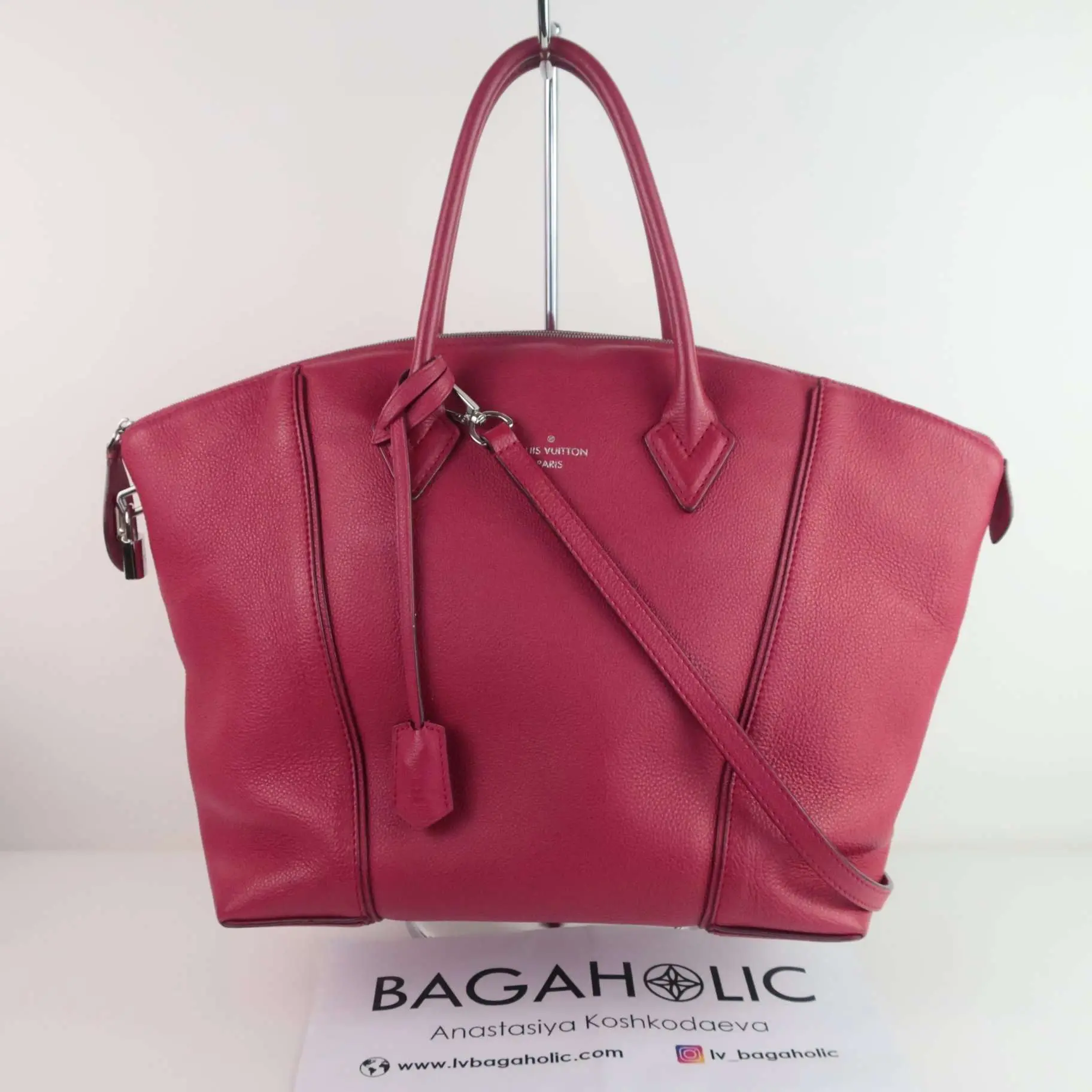 Louis Vuitton Rubis Taurillon Leather Soft Lockit MM Bag - Image 5