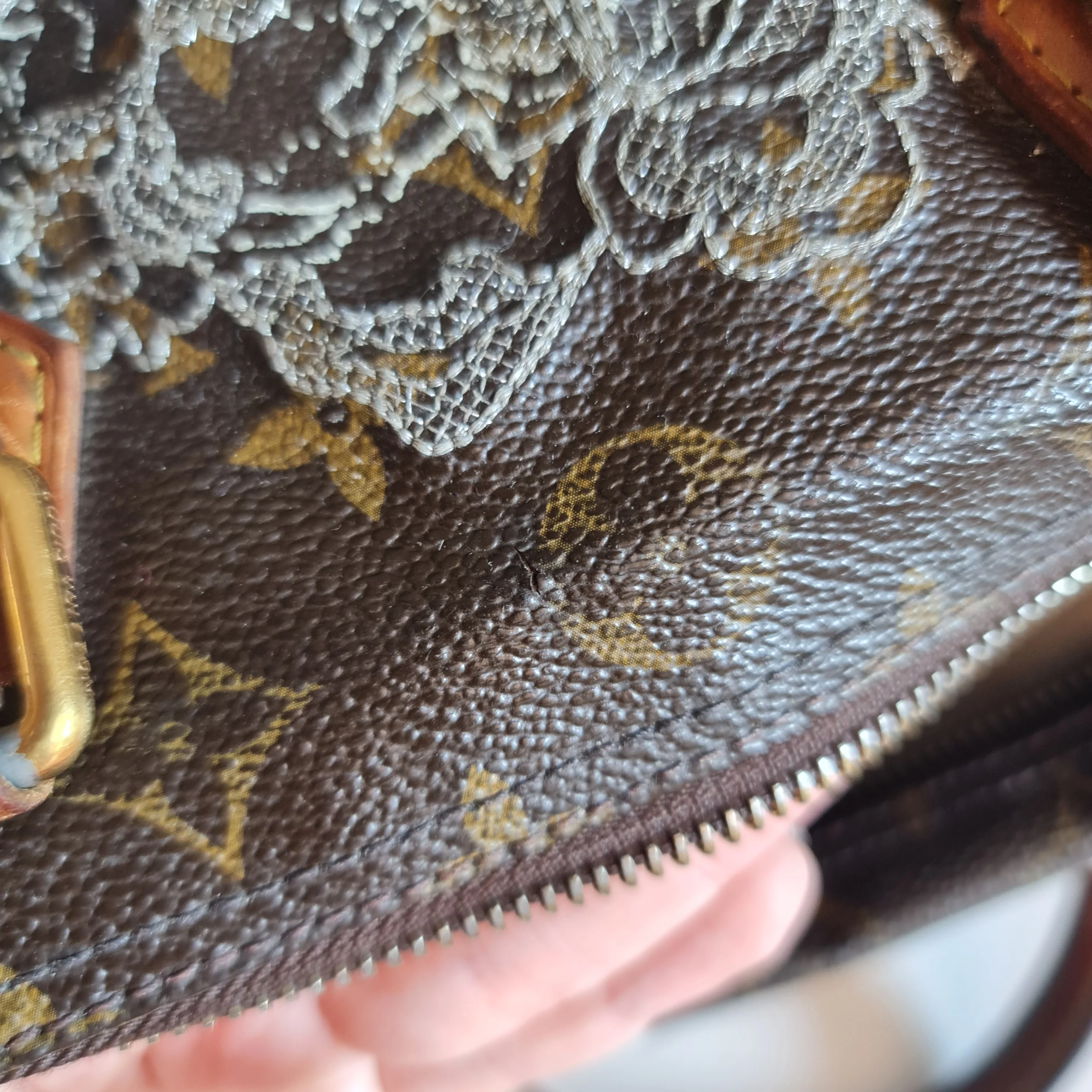 Louis Vuitton Silver Speedy Dentelle Bag (800) - Image 12
