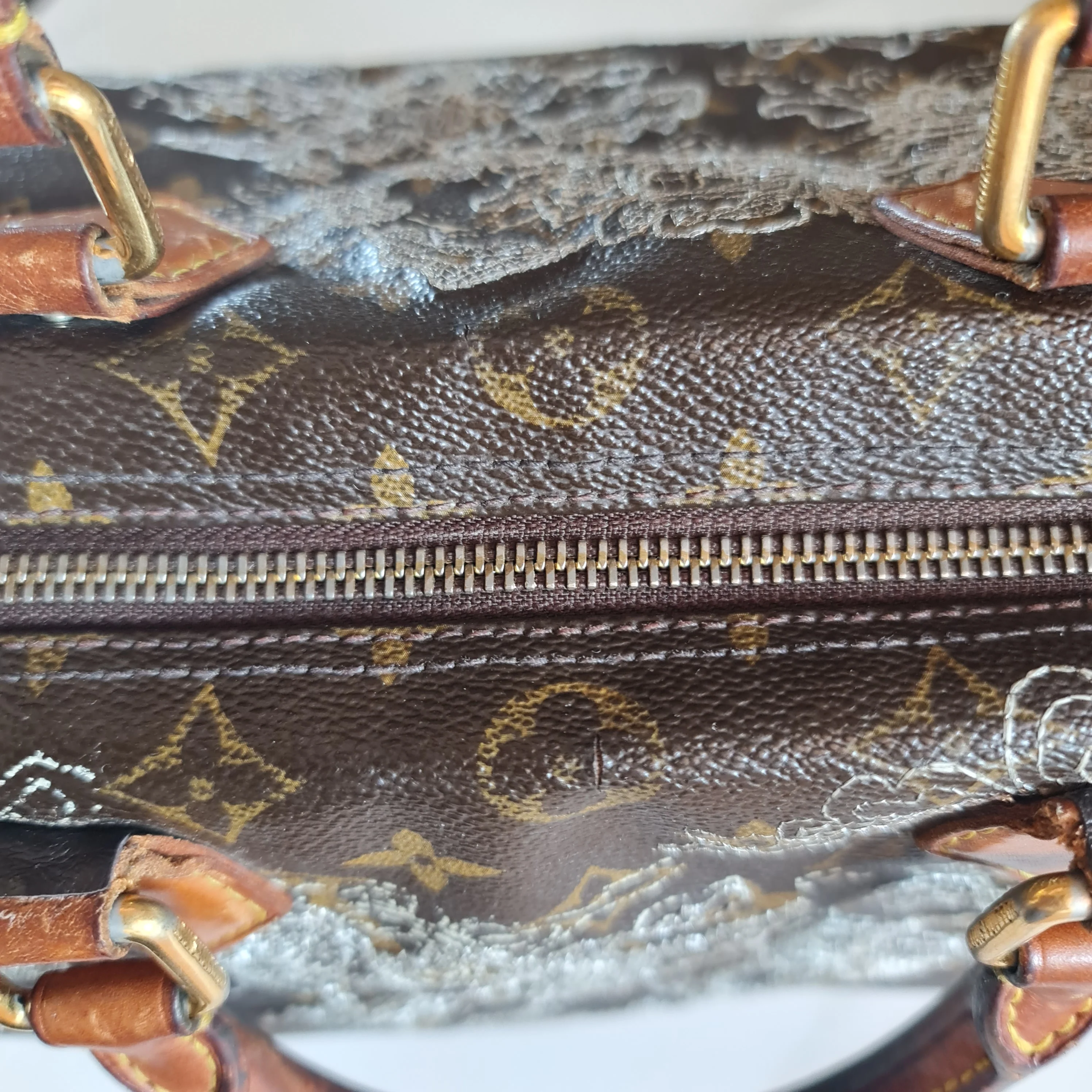 Louis Vuitton Silver Speedy Dentelle Bag (800) - Image 17
