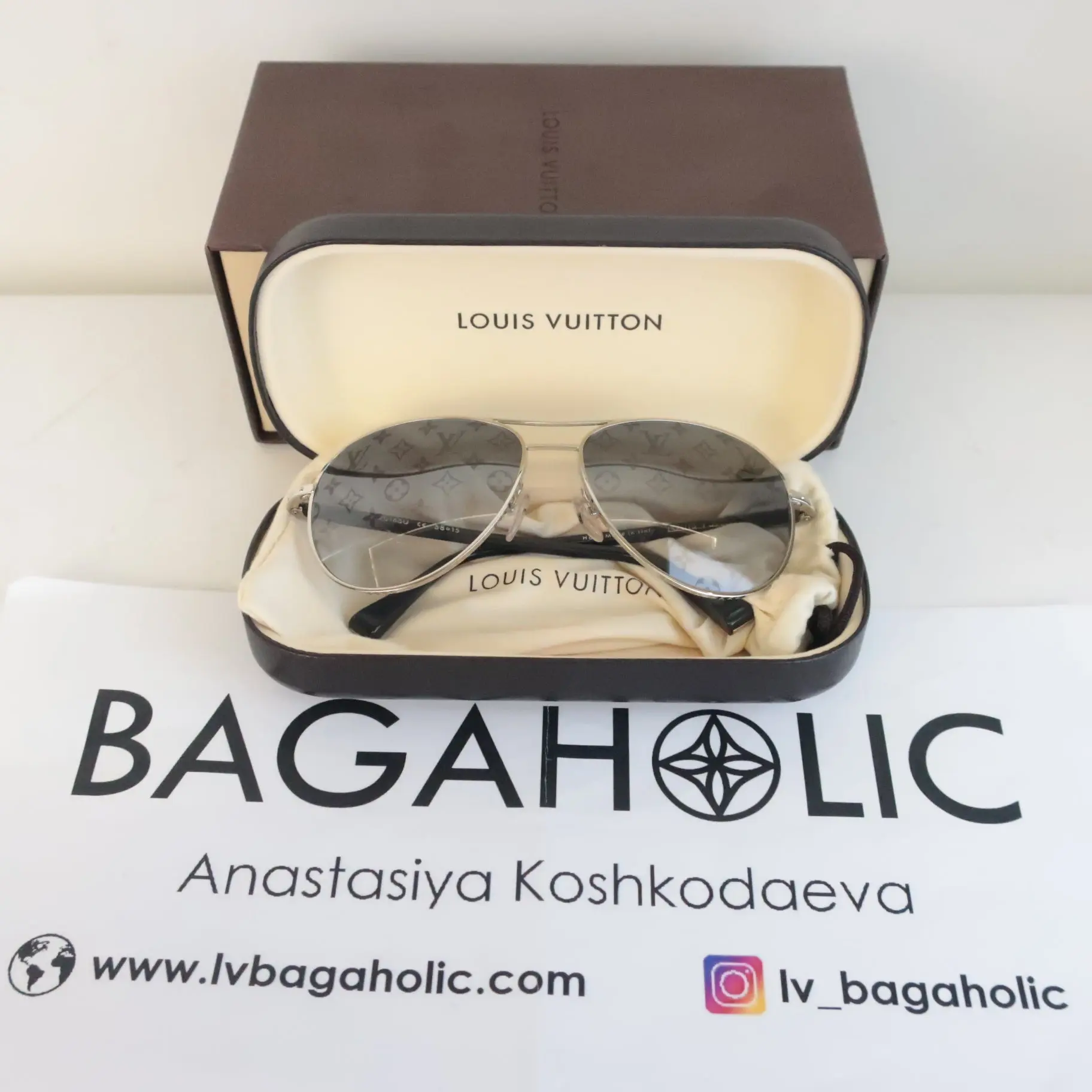 Louis Vuitton Silvertone Monogram Conspiration Pilote Sunglasses - Image 2