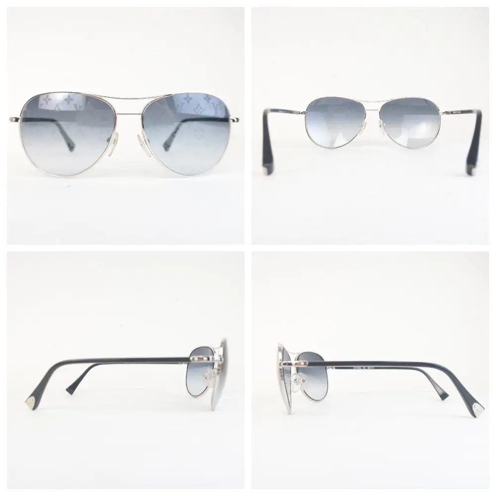 Louis Vuitton Silvertone Monogram Conspiration Pilote Sunglasses - Image 4