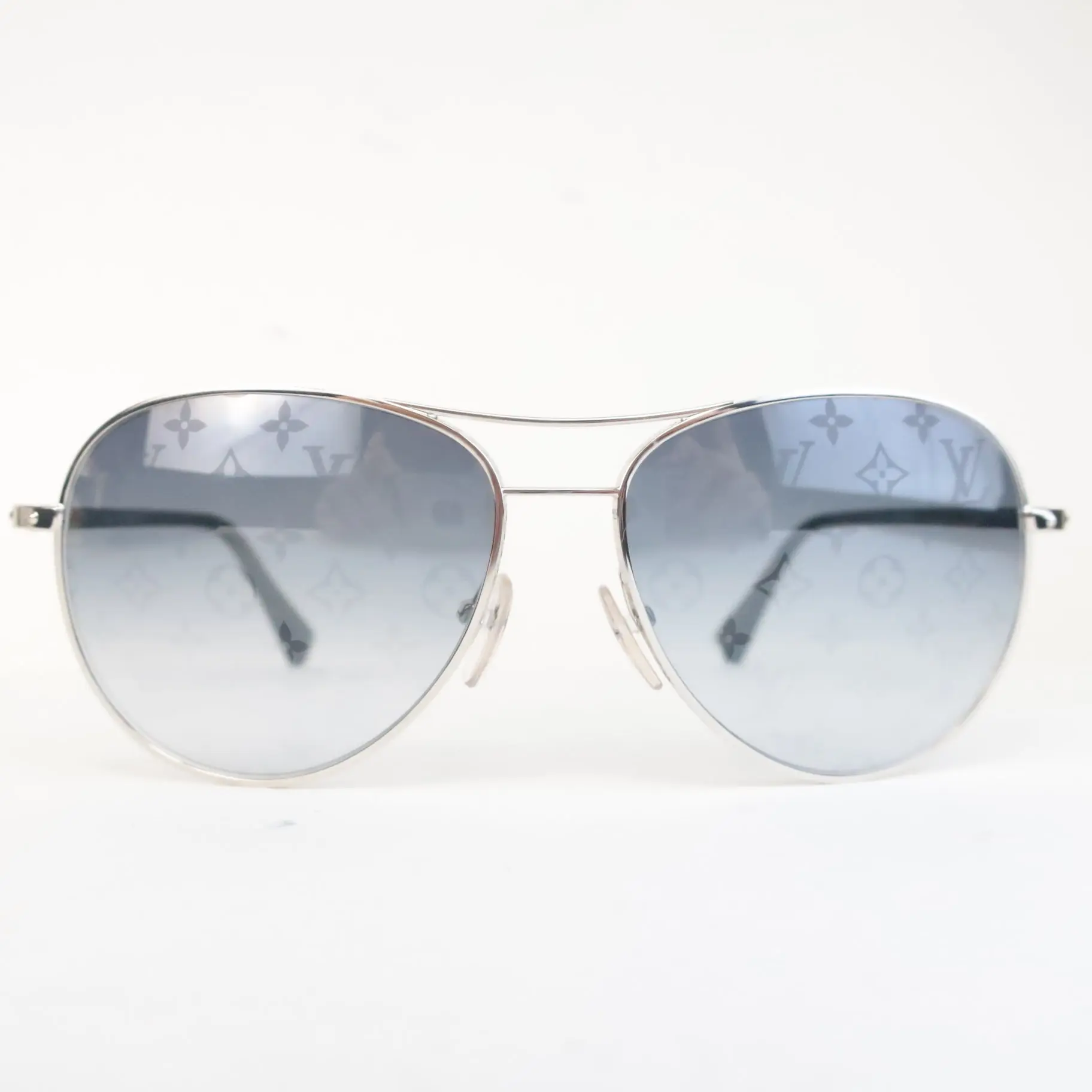 Louis Vuitton Silvertone Monogram Conspiration Pilote Sunglasses - Image 6