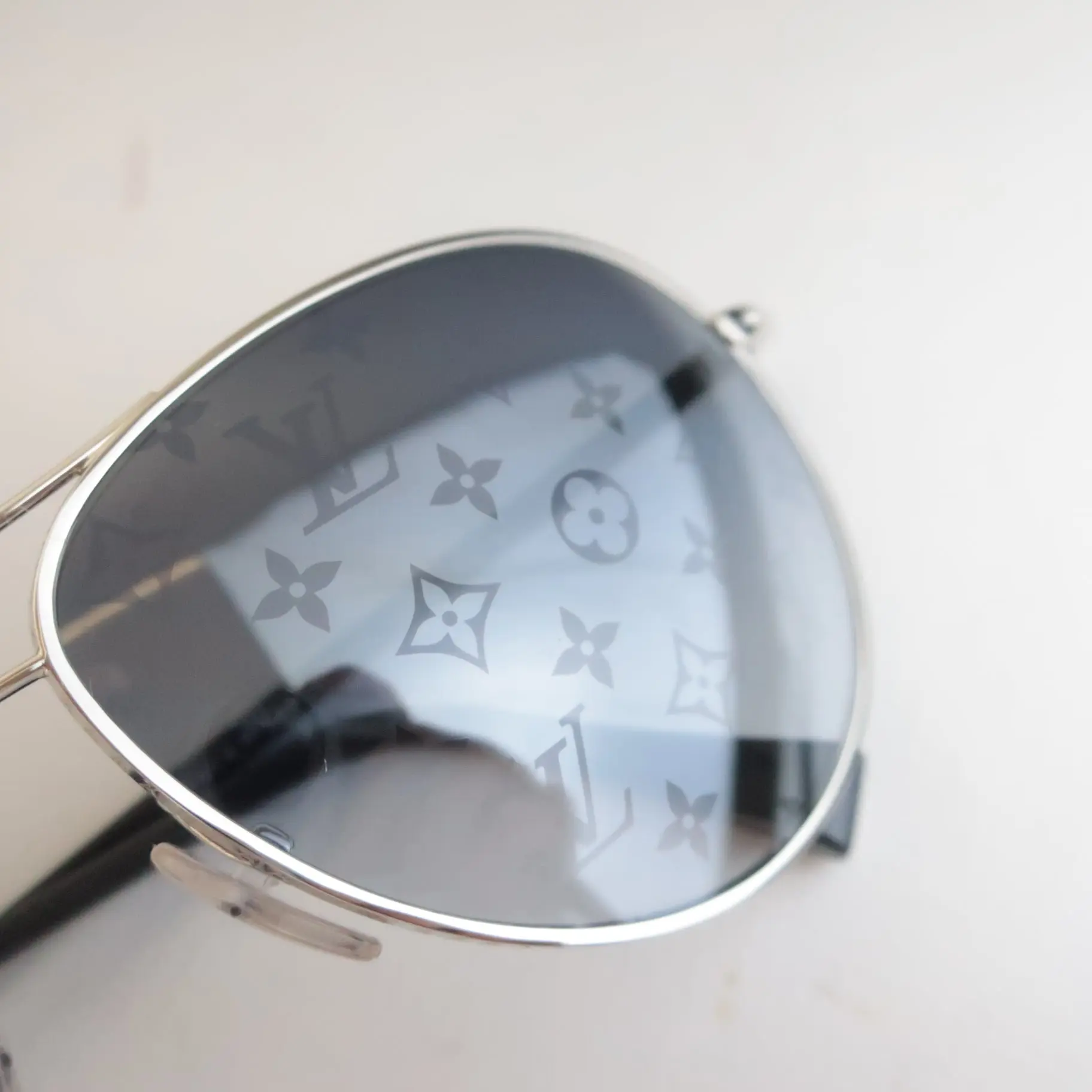 Louis Vuitton Silvertone Monogram Conspiration Pilote Sunglasses - Image 7