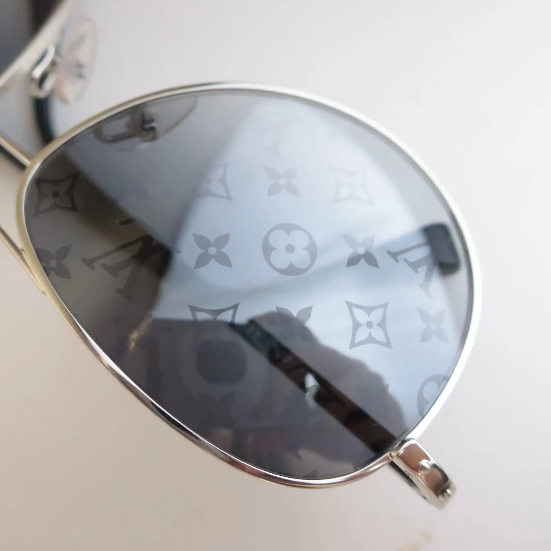Louis Vuitton Silvertone Monogram Conspiration Pilote Sunglasses - Image 8