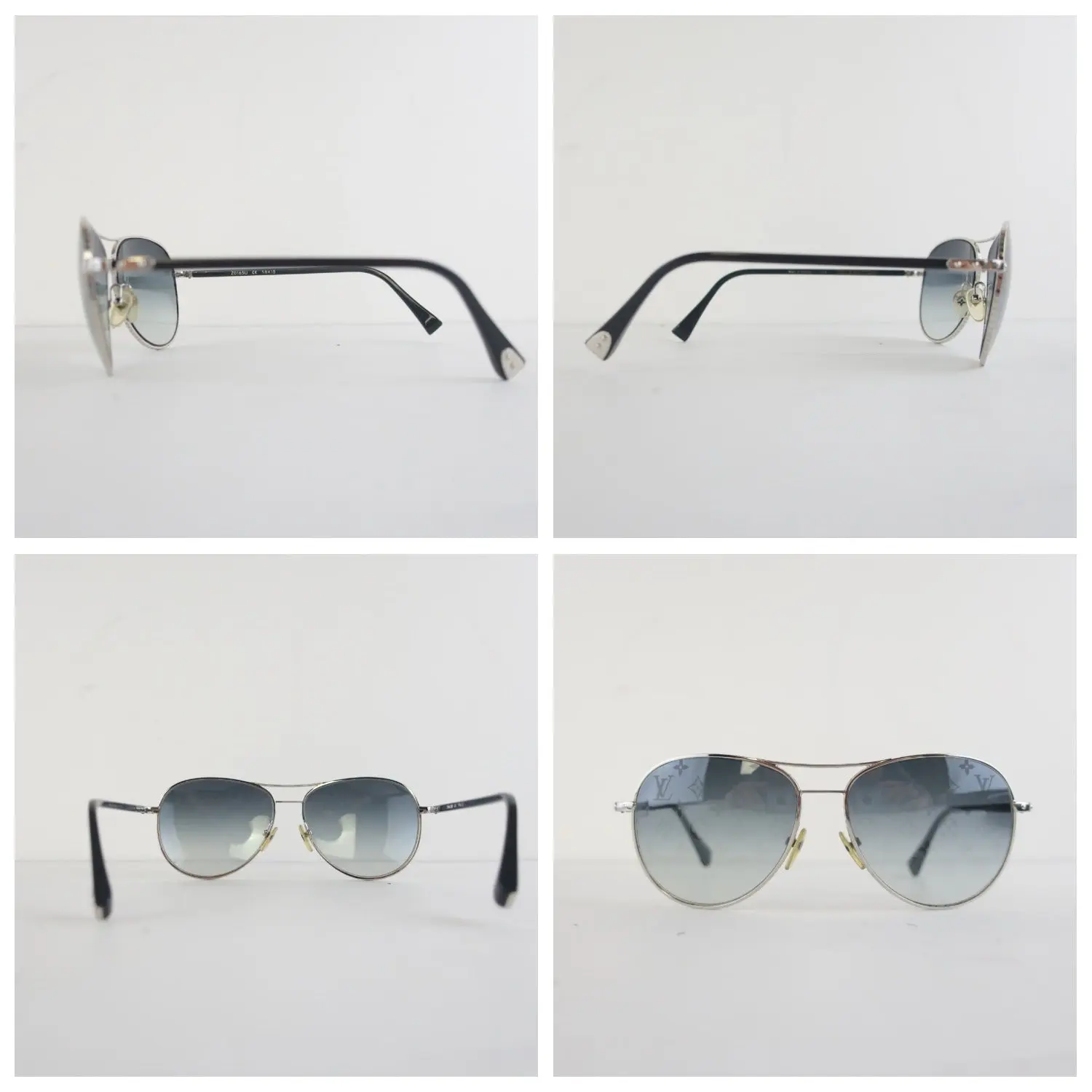 Louis Vuitton Silvertone Monogram Conspiration Pilote Sunglasses - Image 3