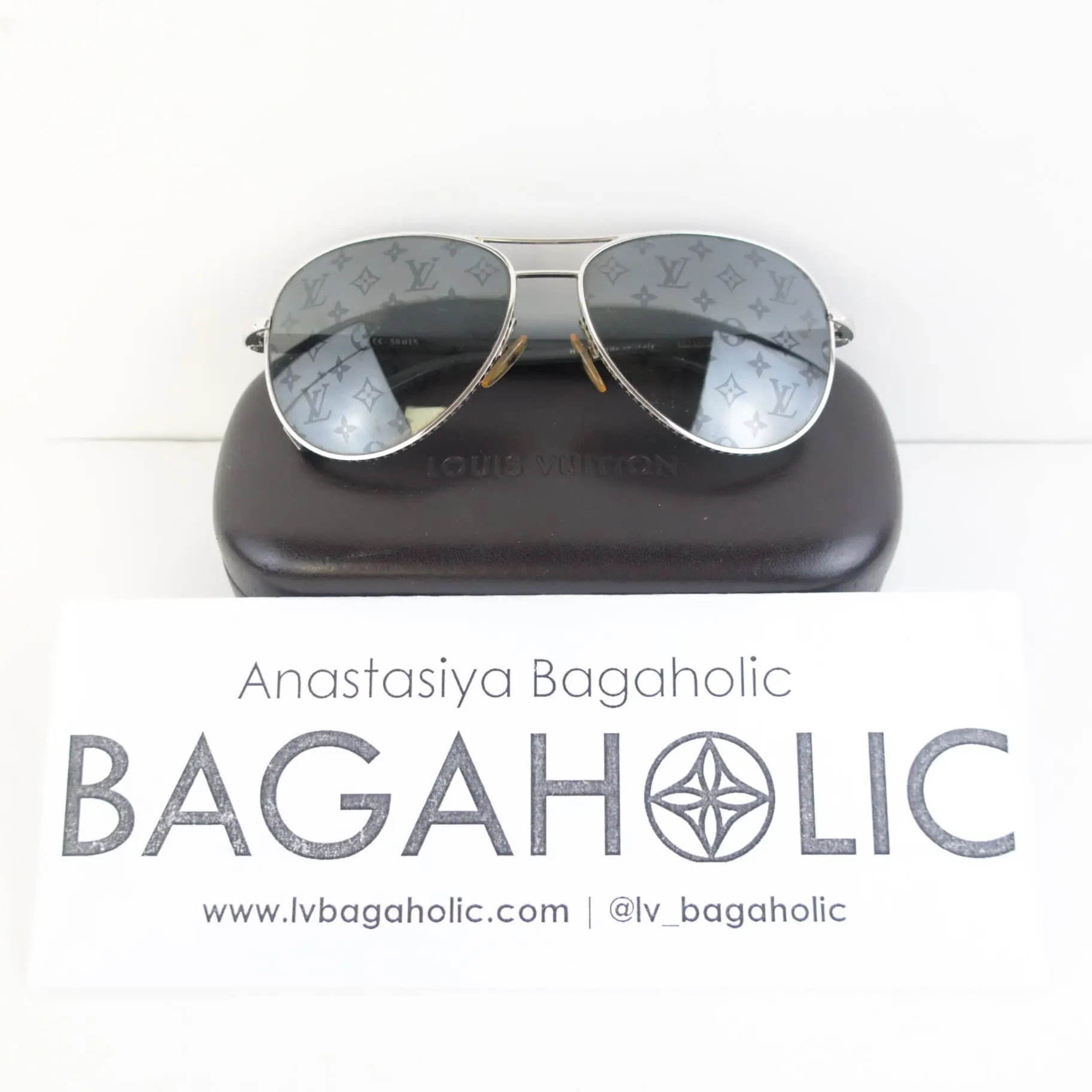 Louis Vuitton Silvertone Monogram Conspiration Pilote Sunglasses - Image 2