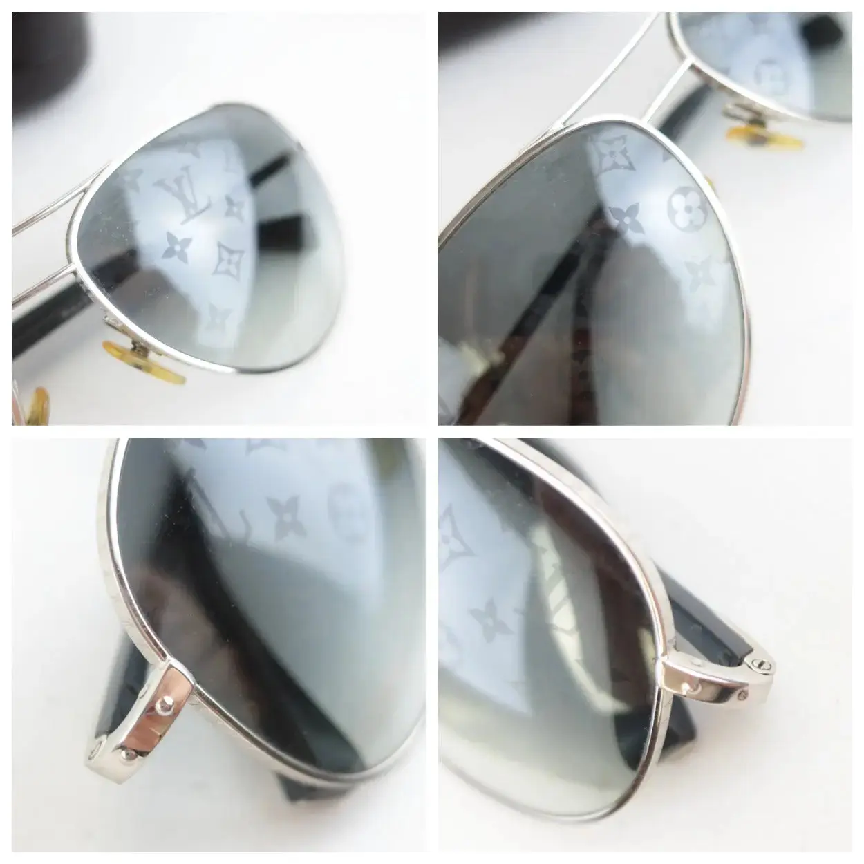 Louis Vuitton Silvertone Monogram Conspiration Pilote Sunglasses - Image 5