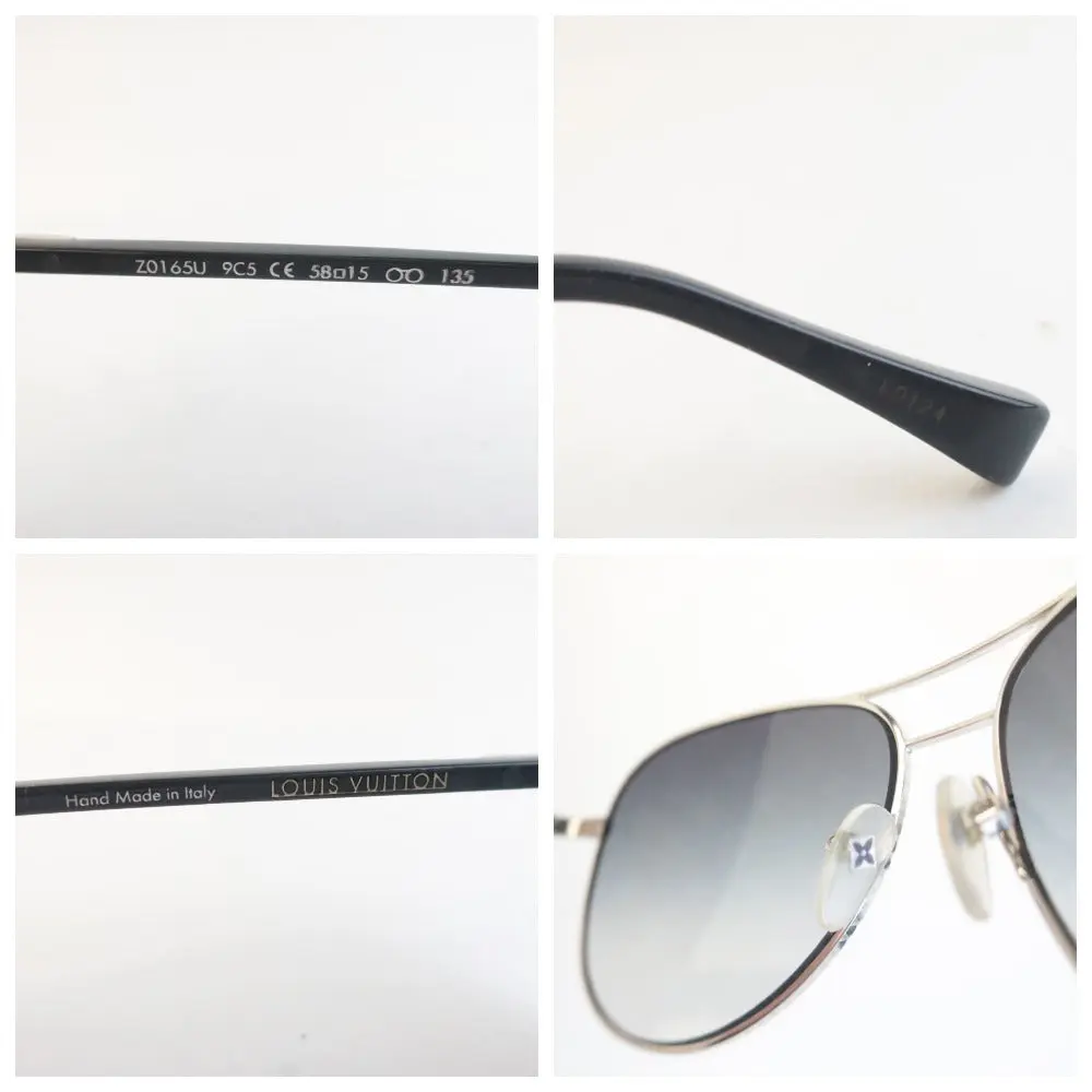 Louis Vuitton Silvertone Monogram Conspiration Pilote Sunglasses - Image 6
