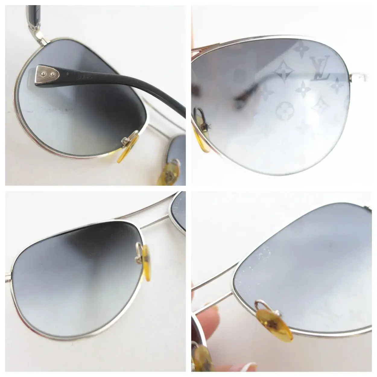 Louis Vuitton Silvertone Monogram Conspiration Pilote Sunglasses (645) - Image 13