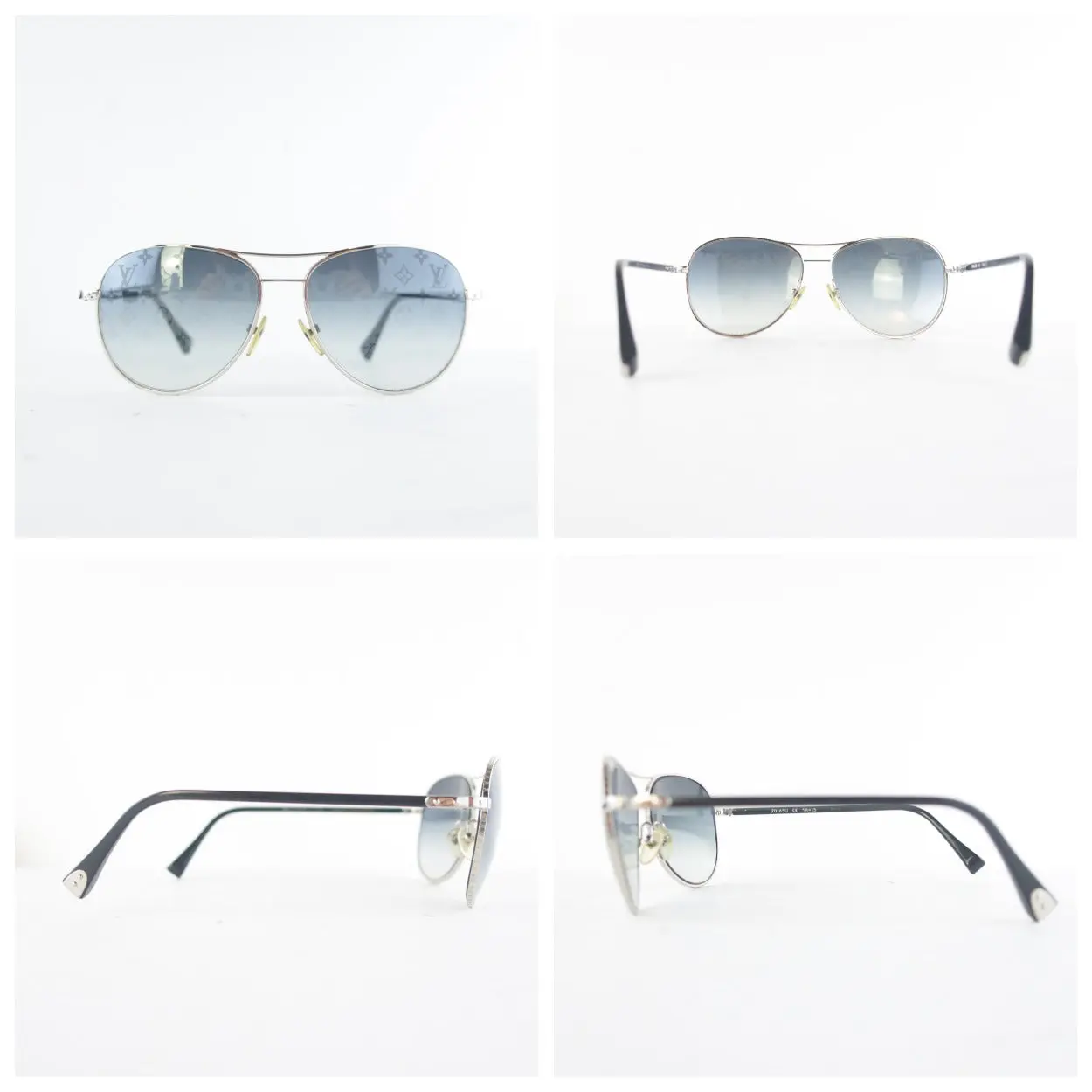 Louis Vuitton Silvertone Monogram Conspiration Pilote Sunglasses (646) - Image 9