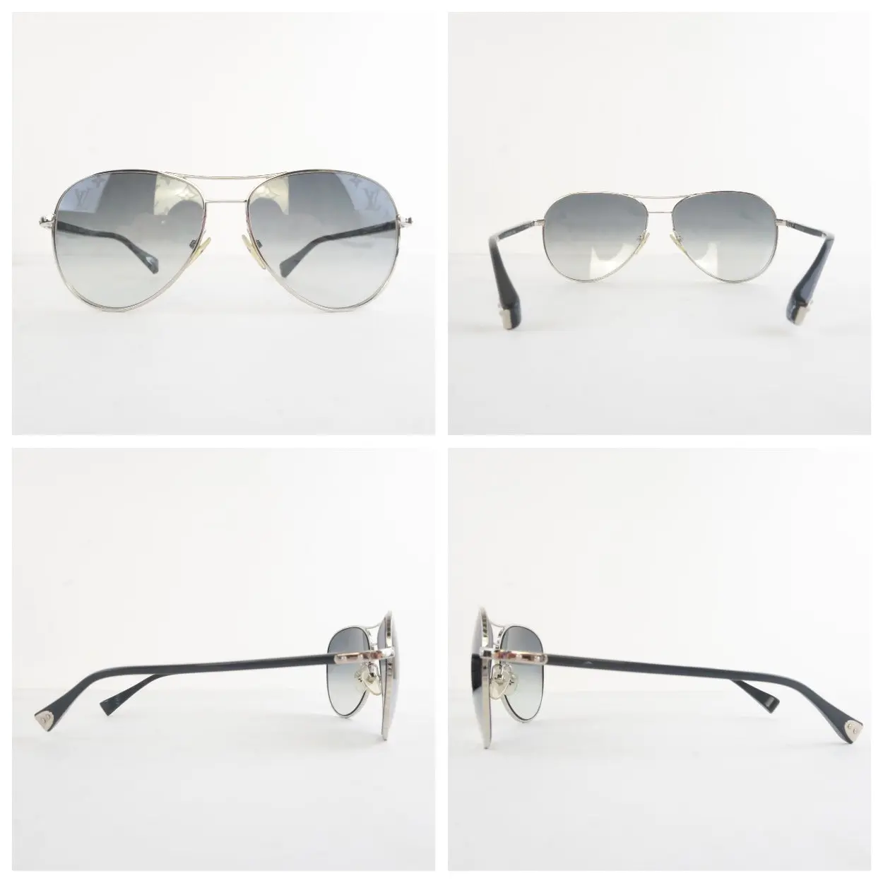 Louis Vuitton Silvertone Monogram Conspiration Pilote Sunglasses (670) - Image 6