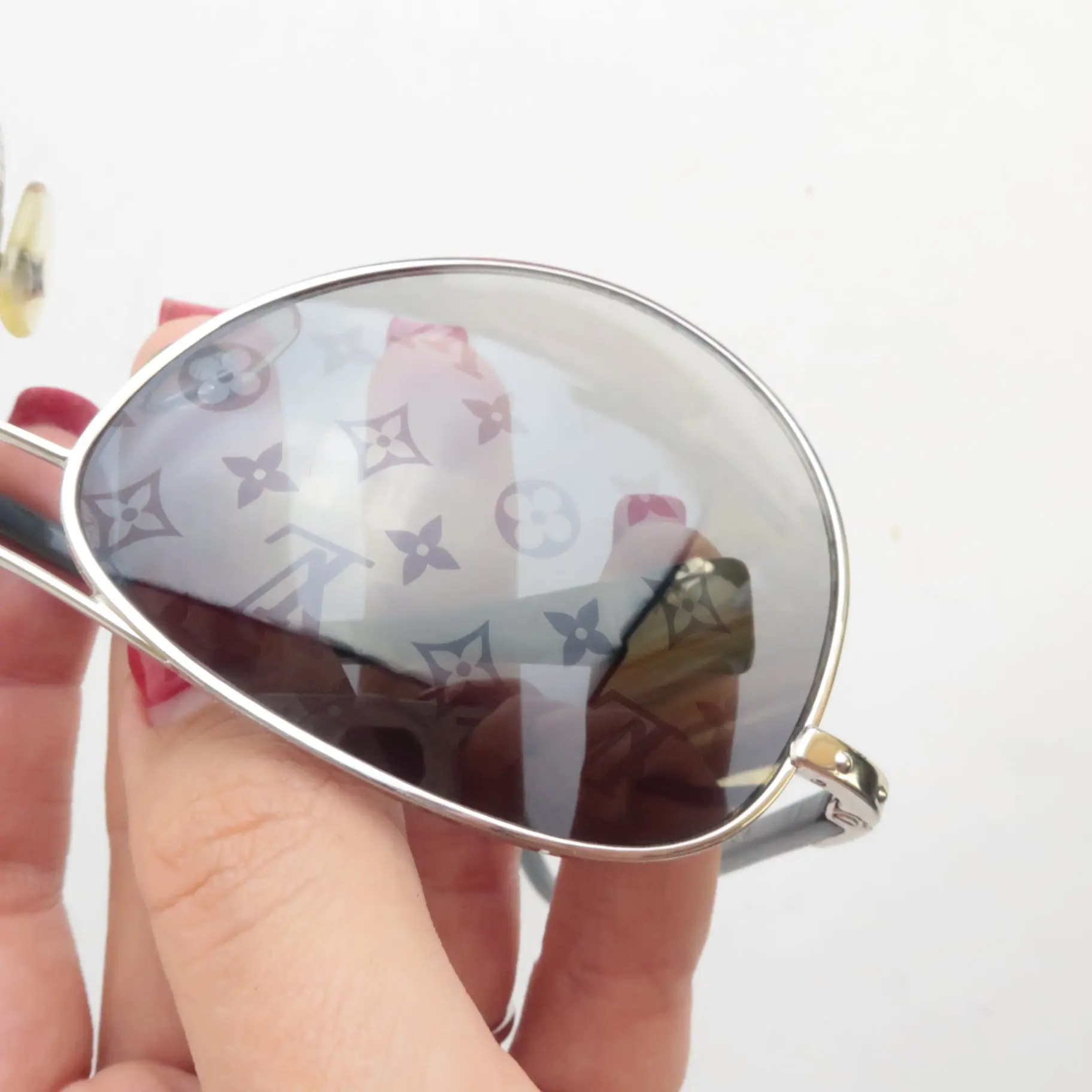 Louis Vuitton Silvertone Monogram Conspiration Pilote Sunglasses (688) - Image 8